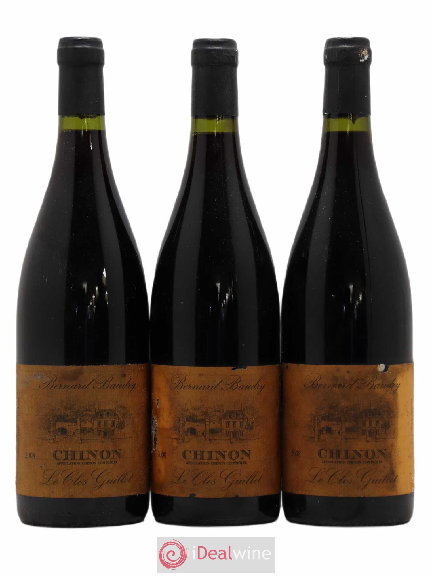 Chinon Le Clos Guillot Bernard Baudry 2008 - Lot de 3 bouteilles - 0
