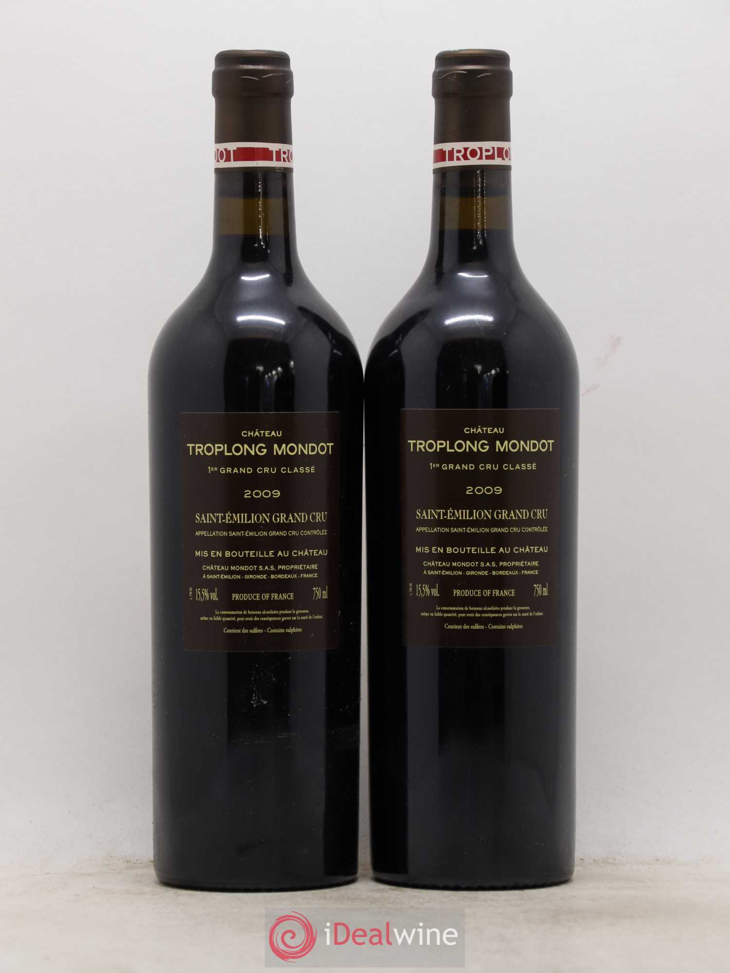 Château Troplong Mondot 1er Grand Cru Classé B 2009 - Lot de 2 bouteilles - 1