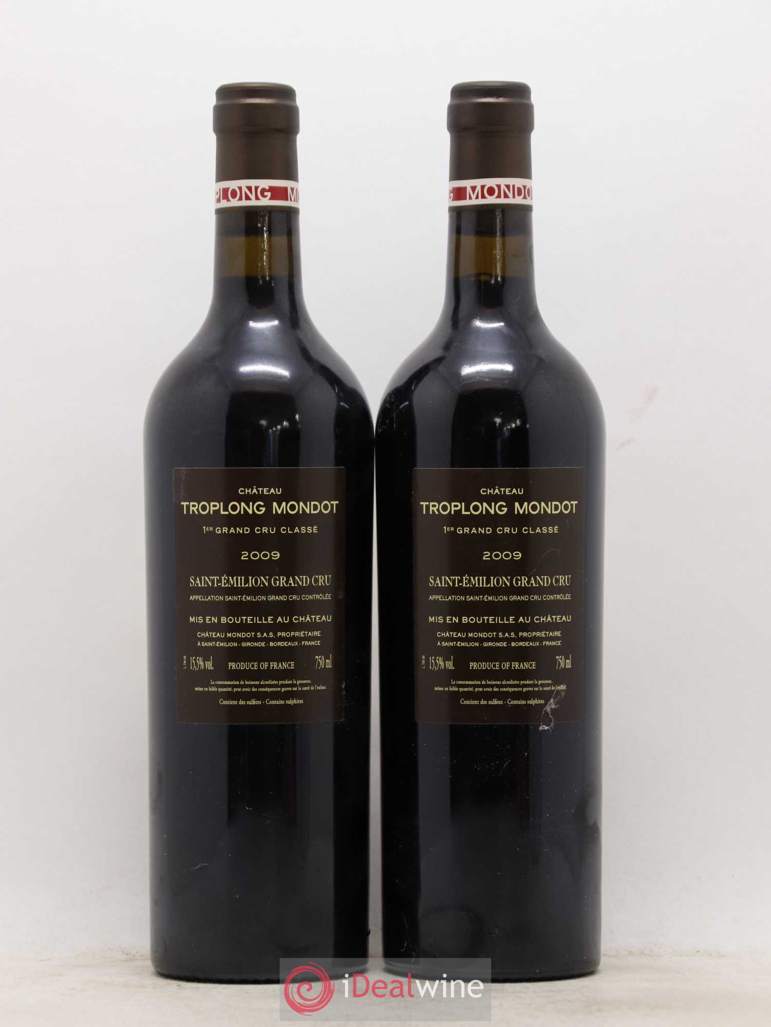 Château Troplong Mondot 1er Grand Cru Classé B 2009 - Lot de 2 bouteilles - 1