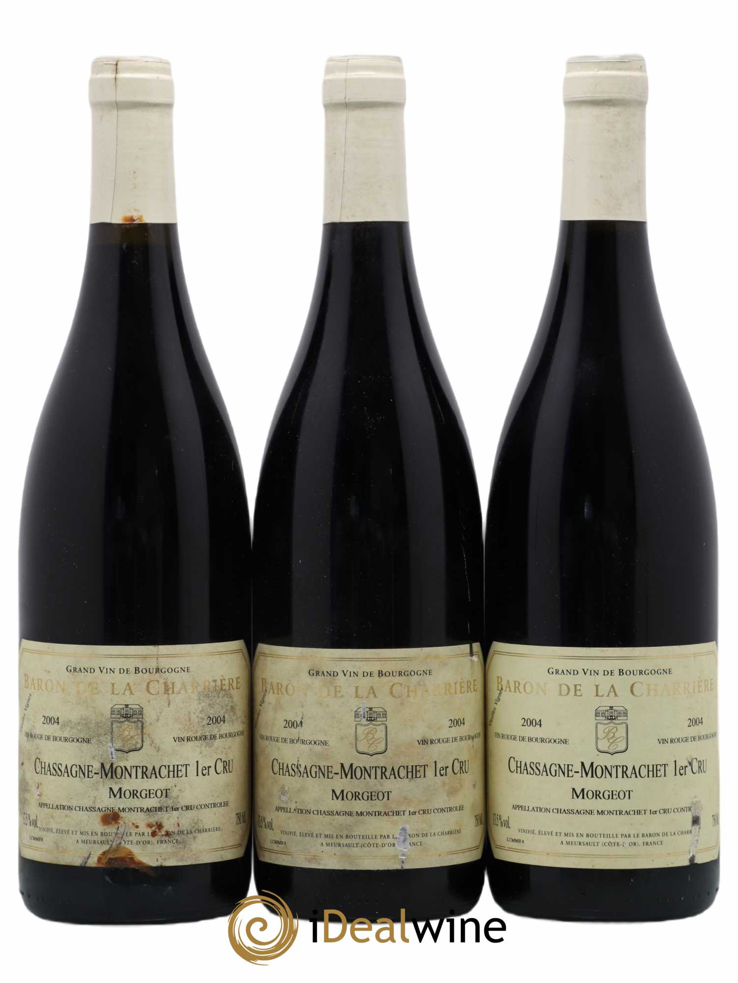 Chassagne-Montrachet 1er Cru Morgeot Baron De La Charriere 2004 - Lotto di 3 bottiglie - 0