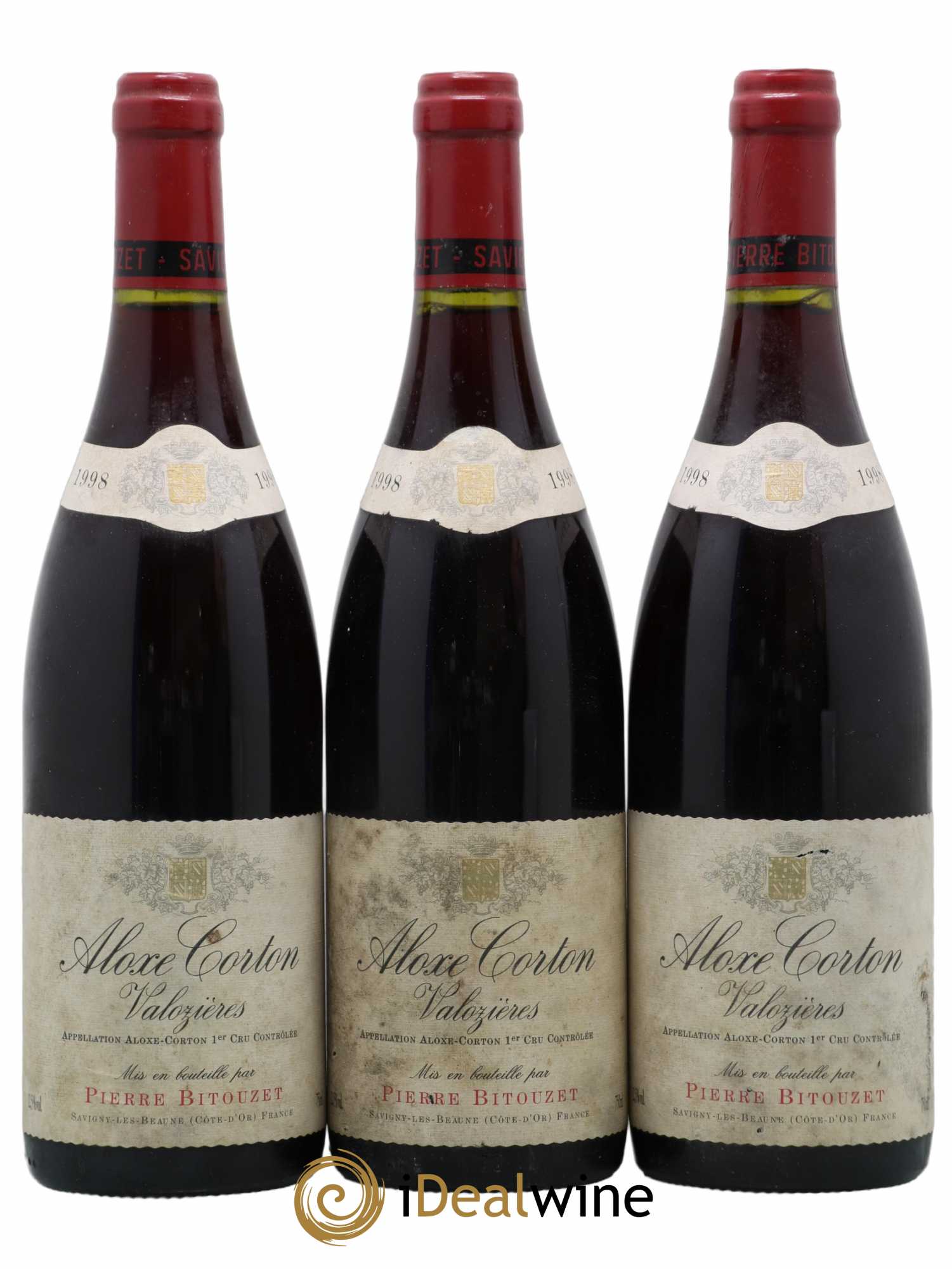 Aloxe-Corton 1er Cru Valozières Pierre Bitouzet 1998 - Posten von 3 Flaschen - 0