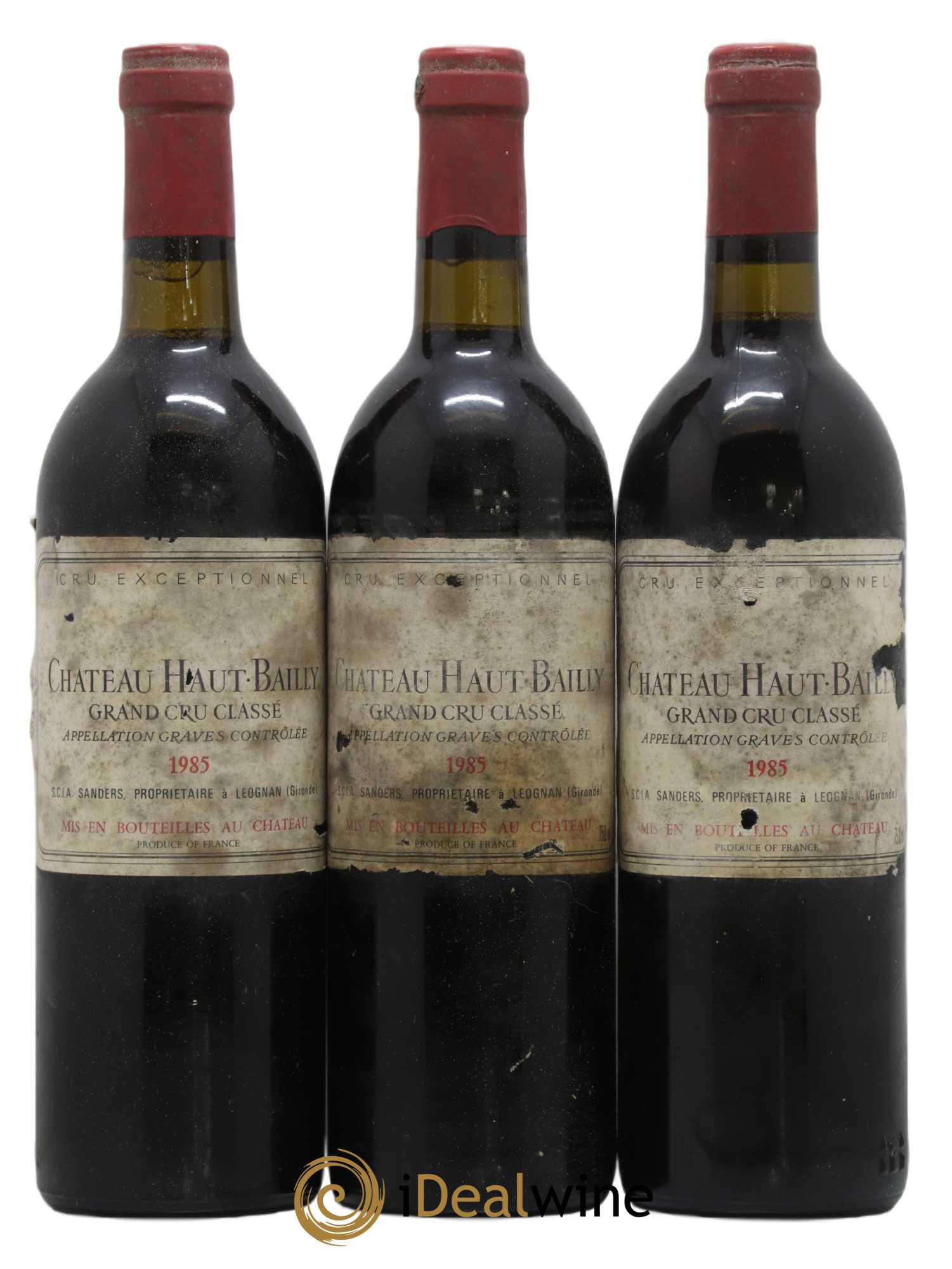 Château Haut-Bailly Cru Classé de Graves 1985 - Lot de 3 bouteilles - 0