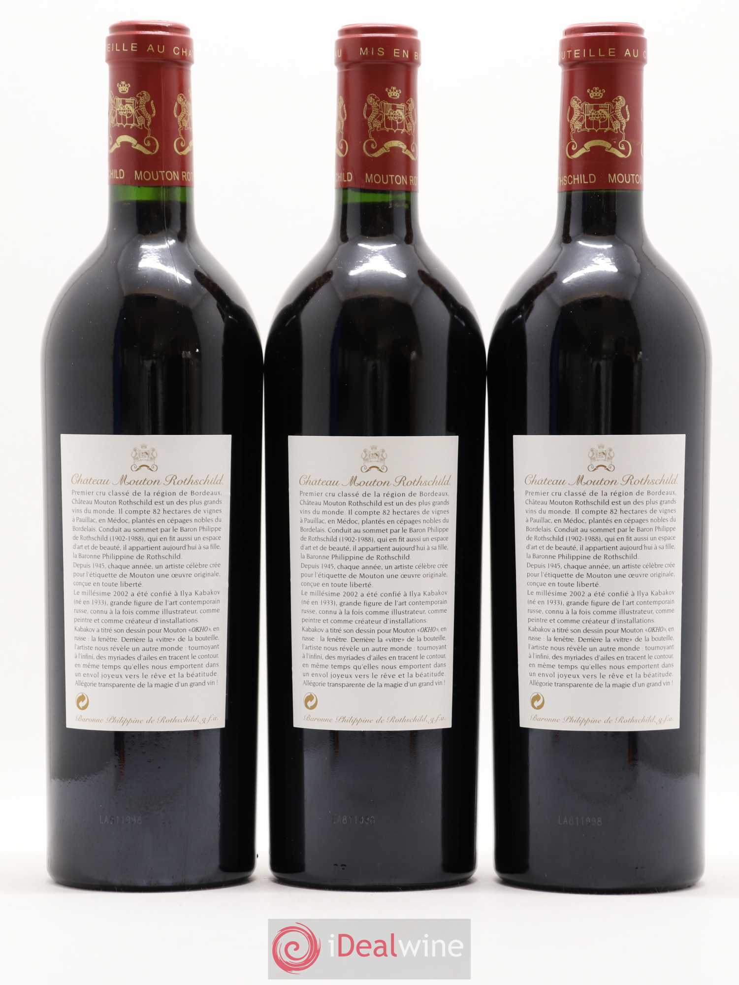 Château Mouton Rothschild 1er Grand Cru Classé 2002 - Lot de 6 bouteilles - 2