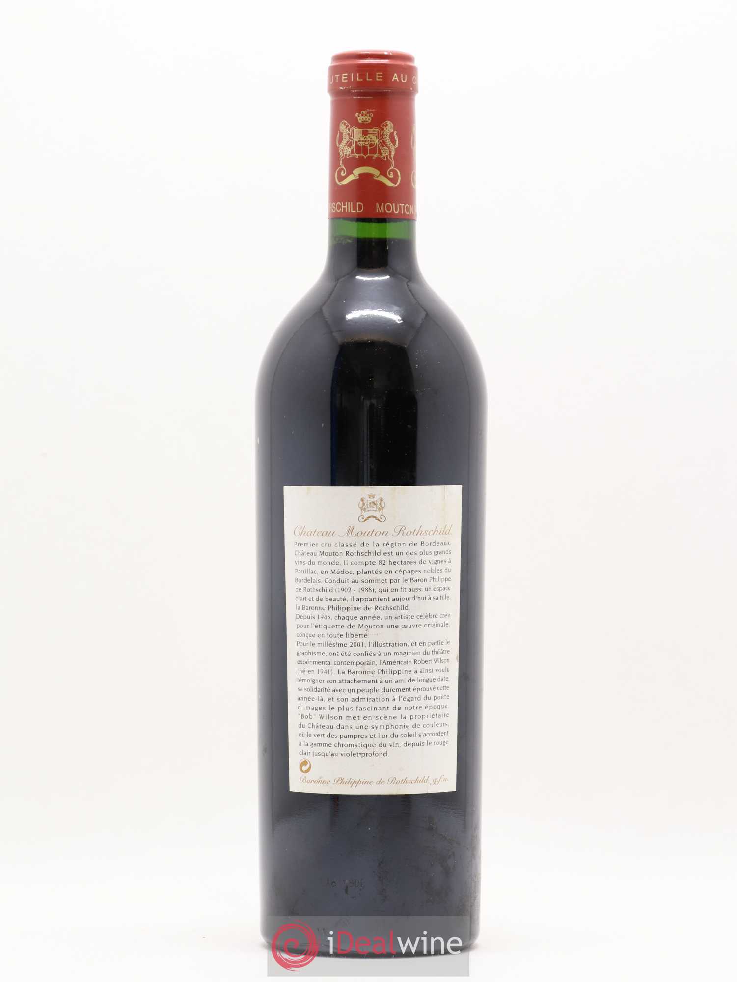 Château Mouton Rothschild 1er Grand Cru Classé 2001 - Lot de 1 bouteille - 1