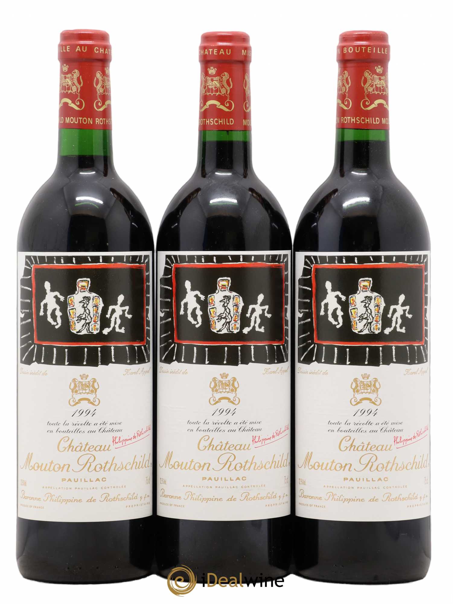 Château Mouton Rothschild 1er Grand Cru Classé 1994 - Lot de 3 bouteilles - 0