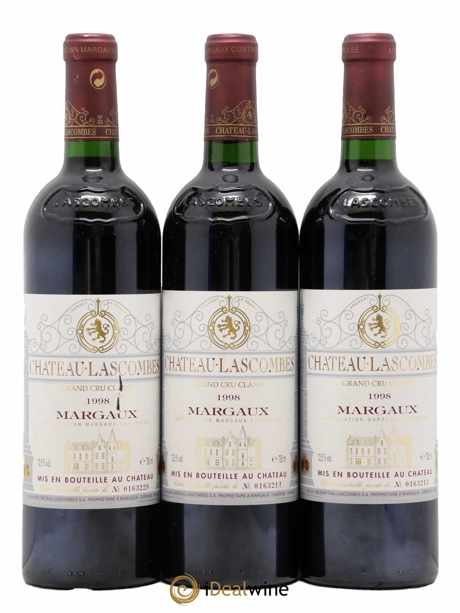 Château Lascombes 2ème Grand Cru Classé 1998 - Lot de 3 bouteilles - 0