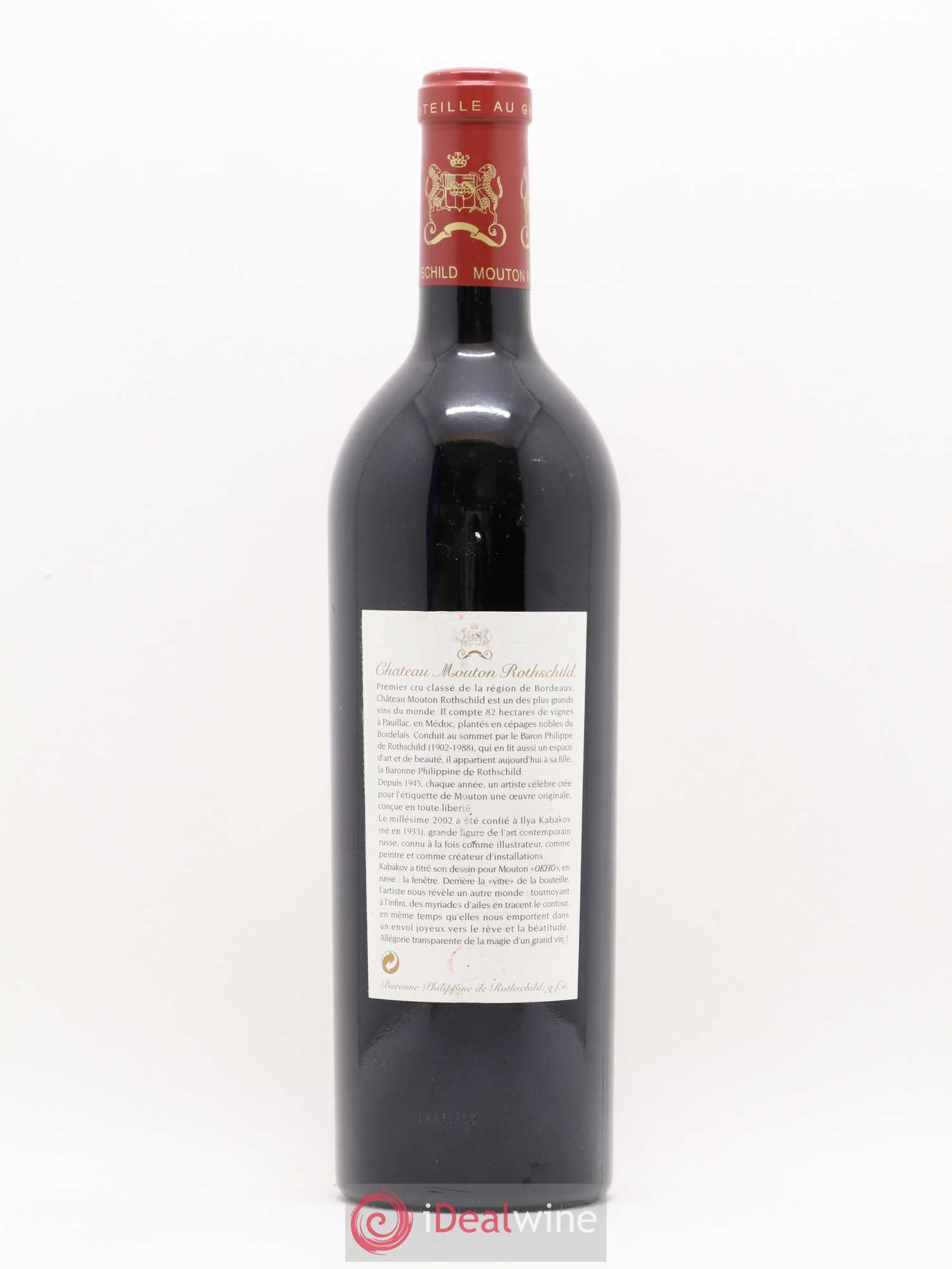 Château Mouton Rothschild 1er Grand Cru Classé 2002 - Lot de 1 bouteille - 1