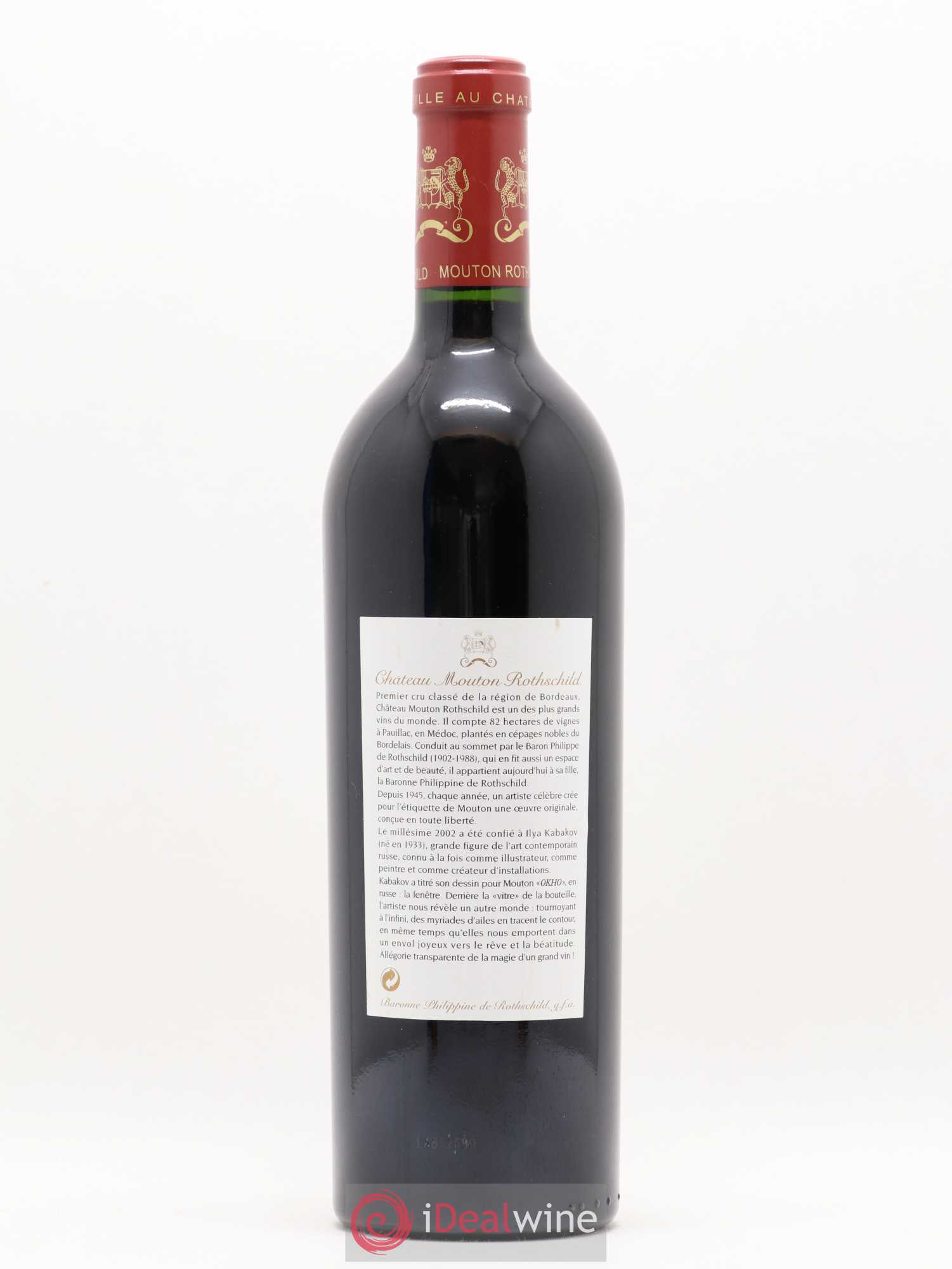 Château Mouton Rothschild 1er Grand Cru Classé 2002 - Lot de 1 bouteille - 1