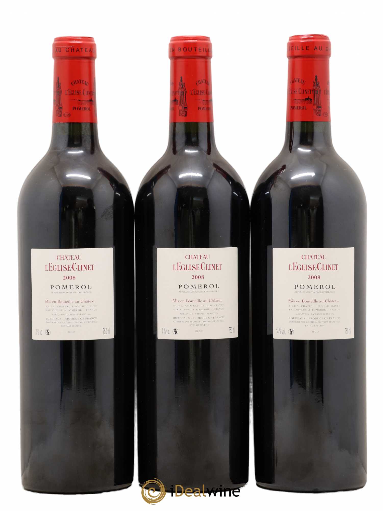 Château l' Église Clinet 2008 - Lot de 3 bouteilles - 1