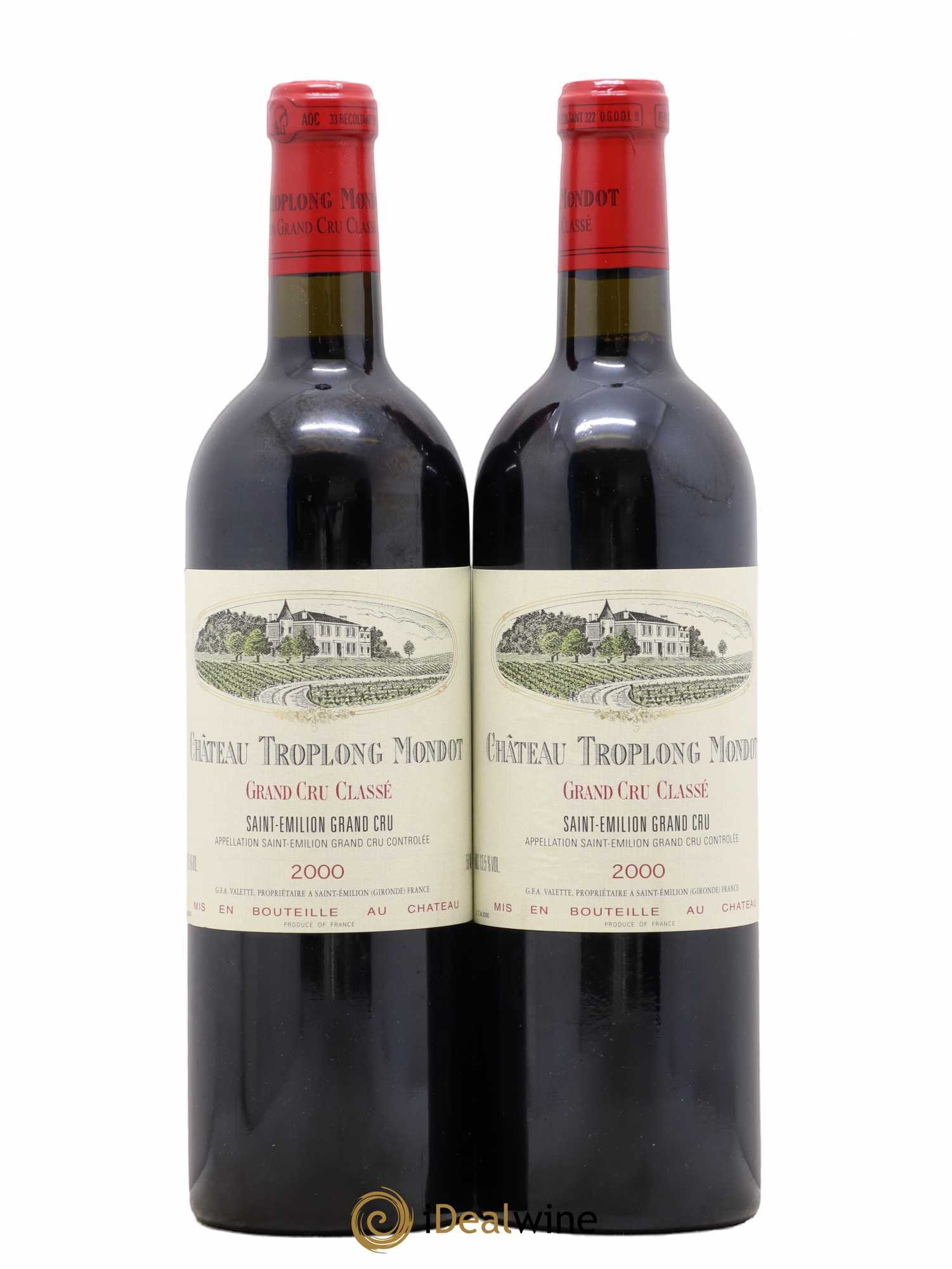 Château Troplong Mondot 1er Grand Cru Classé B 2000 - Lot de 2 bouteilles - 0