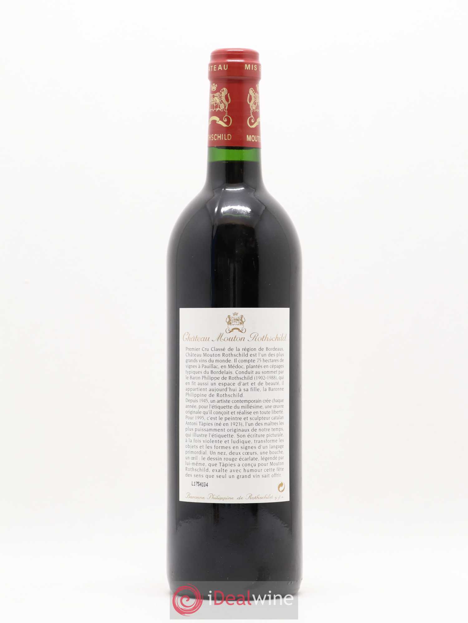 Château Mouton Rothschild 1er Grand Cru Classé 1995 - Lot de 1 bouteille - 1