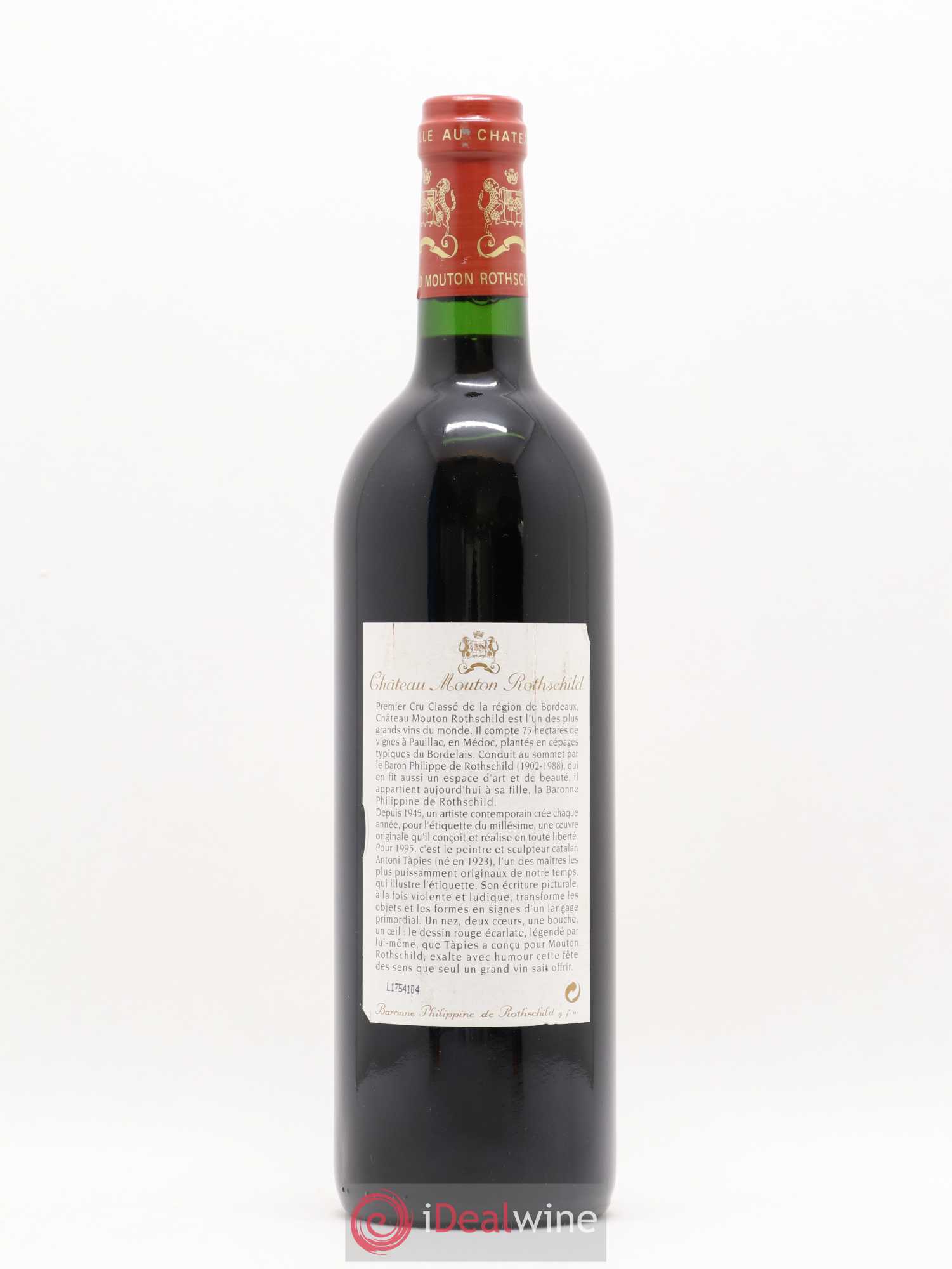 Château Mouton Rothschild 1er Grand Cru Classé 1995 - Lot de 1 bouteille - 1
