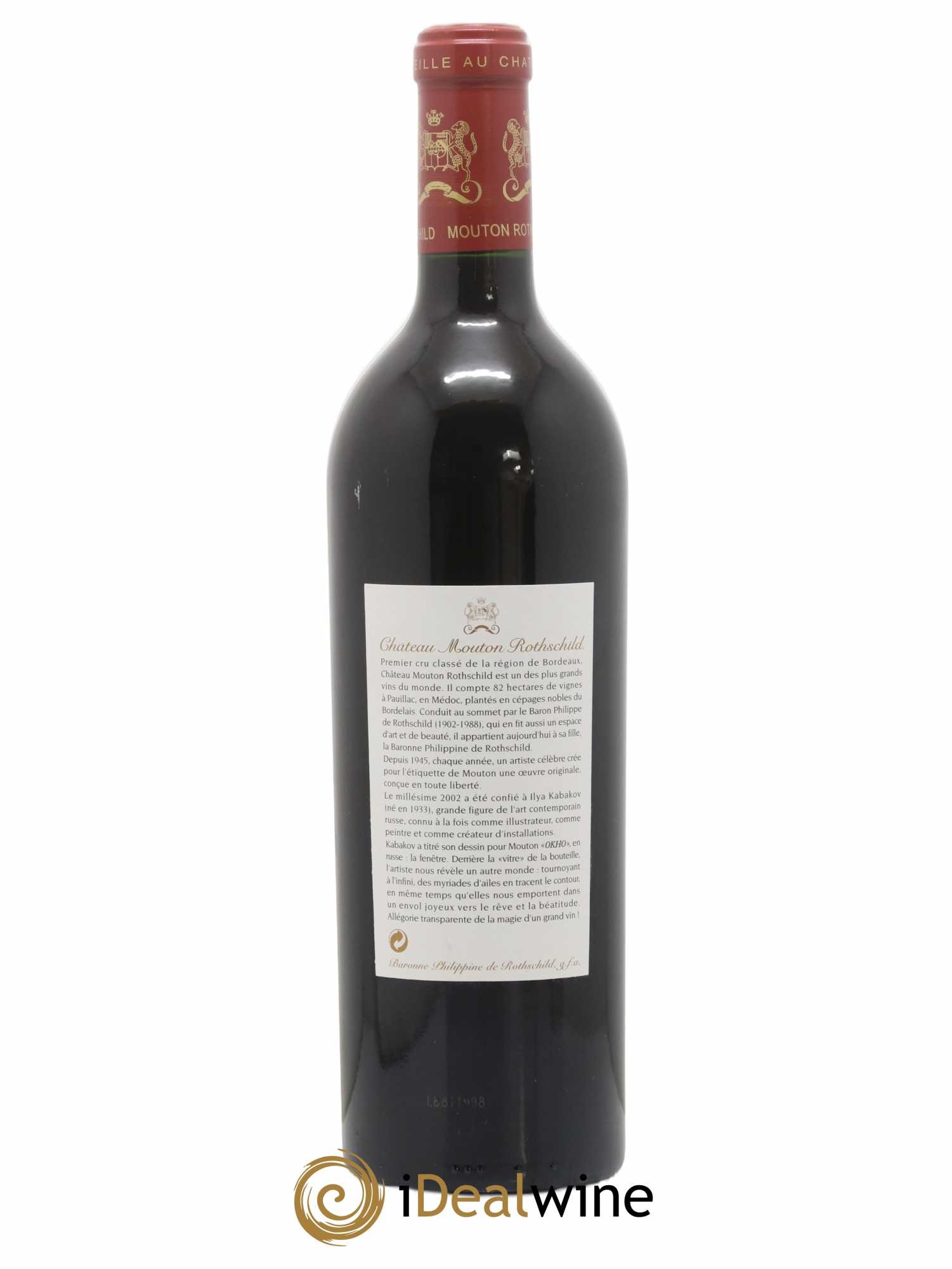 Château Mouton Rothschild 1er Grand Cru Classé 2002 - Lot de 1 bouteille - 1