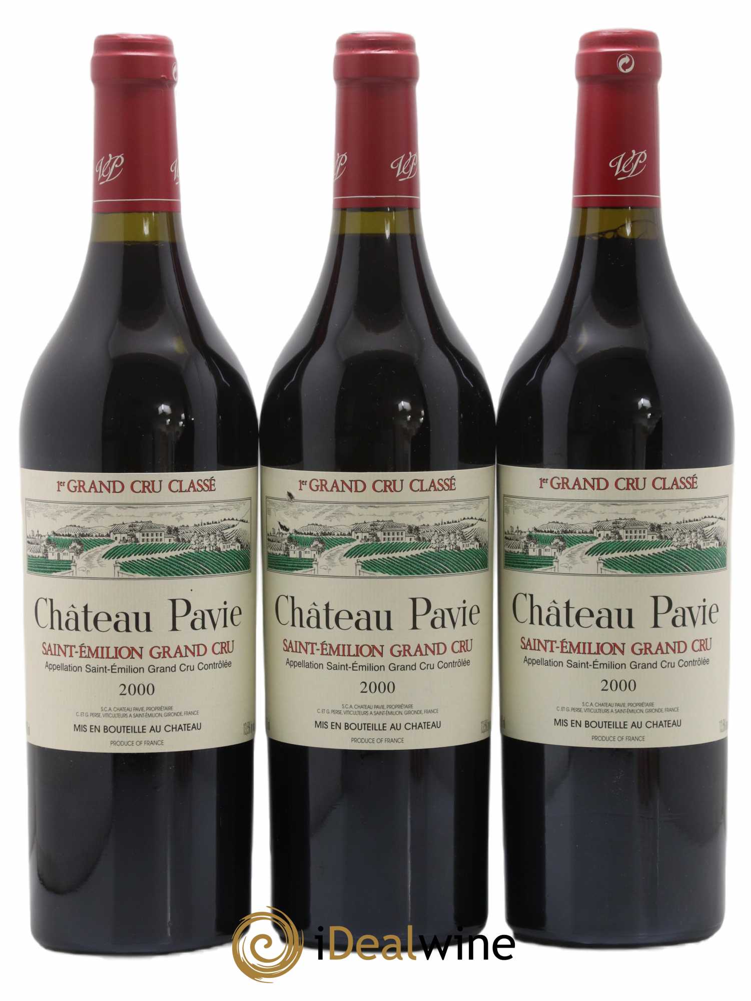 Château Pavie 1er Grand Cru Classé A 2000 - Lot de 3 bouteilles - 0
