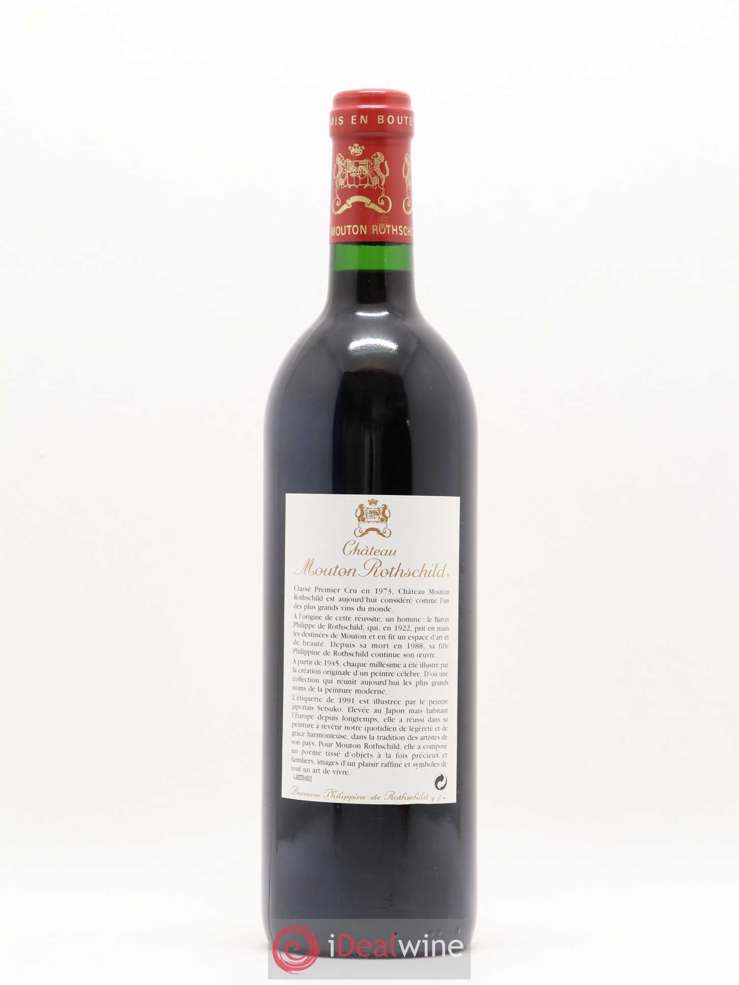 Château Mouton Rothschild 1er Grand Cru Classé 1991 - Lot de 1 bouteille - 1