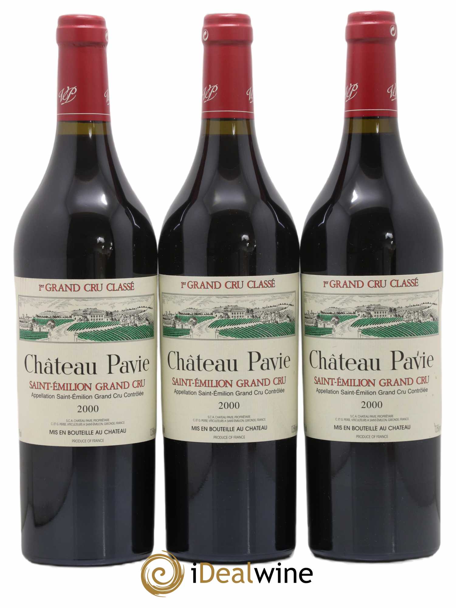 Château Pavie 1er Grand Cru Classé A 2000 - Lot de 3 bouteilles - 0