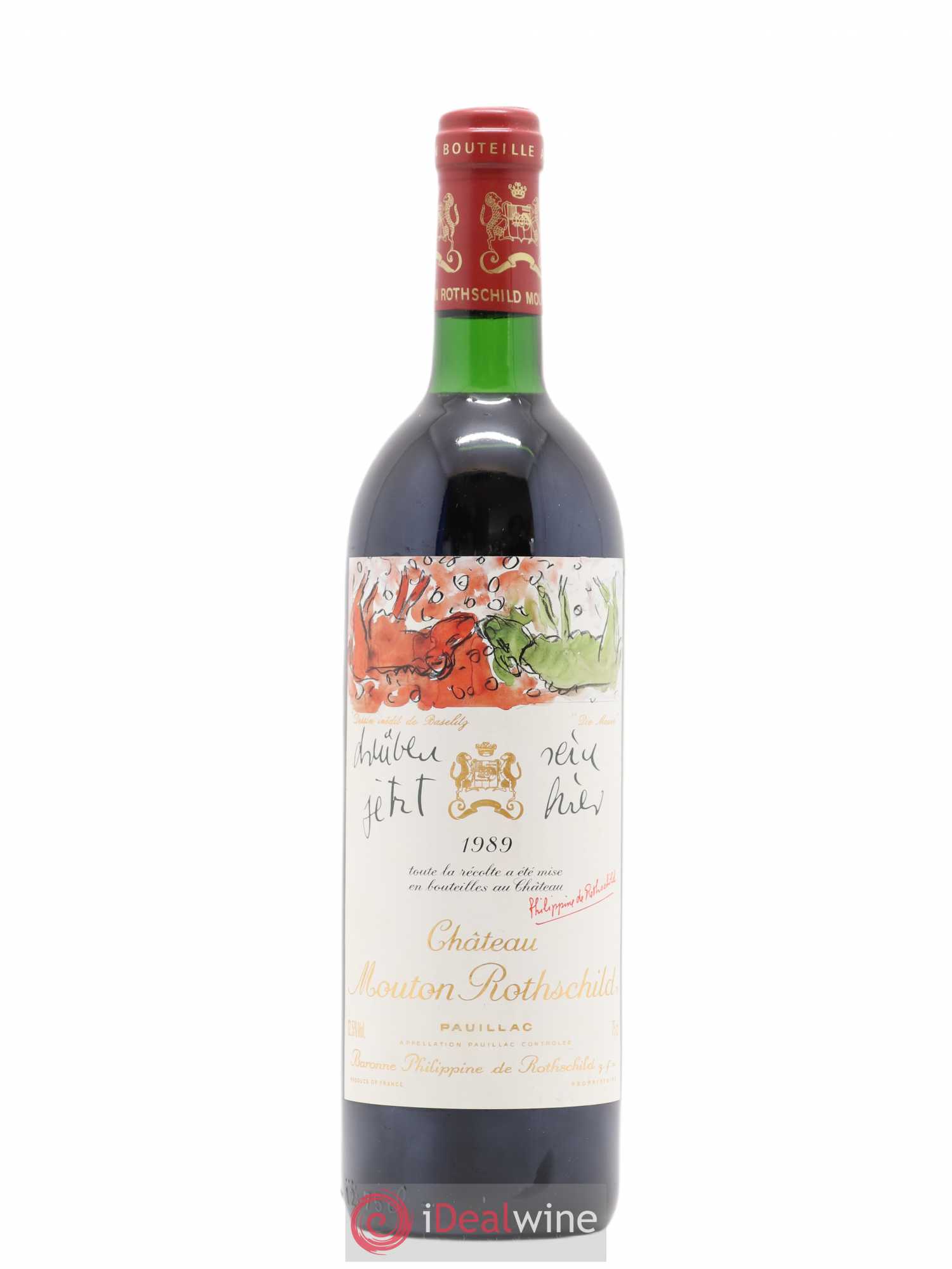 Château Mouton Rothschild 1er Grand Cru Classé 1989 - Lot de 1 bouteille - 0