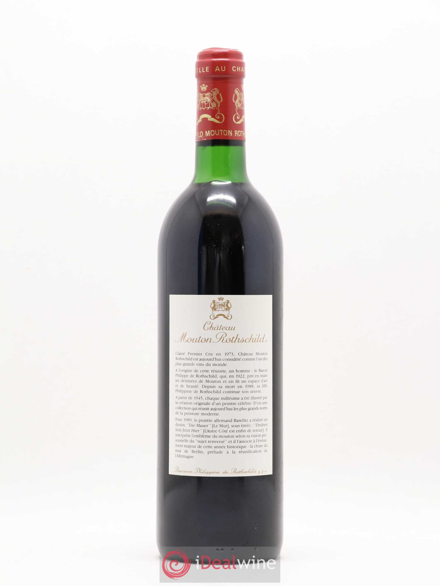 Château Mouton Rothschild 1er Grand Cru Classé 1989 - Lot de 1 bouteille - 1