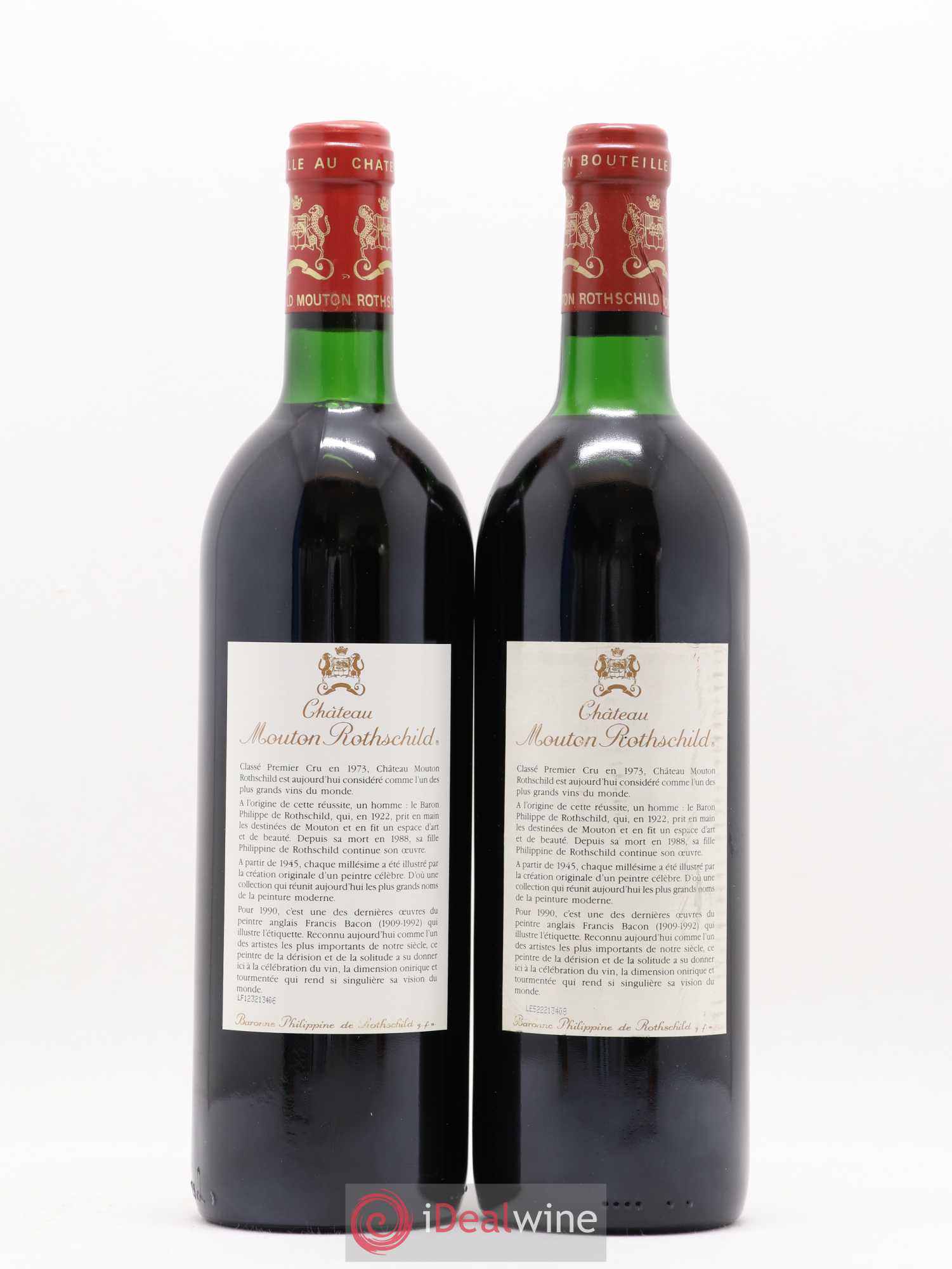 Château Mouton Rothschild 1er Grand Cru Classé 1990 - Lot de 2 bouteilles - 1