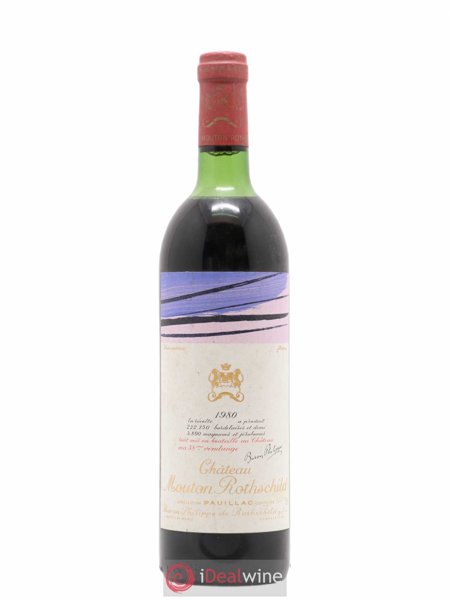 Château Mouton Rothschild 1er Grand Cru Classé 1980 - Lot de 1 bouteille - 0