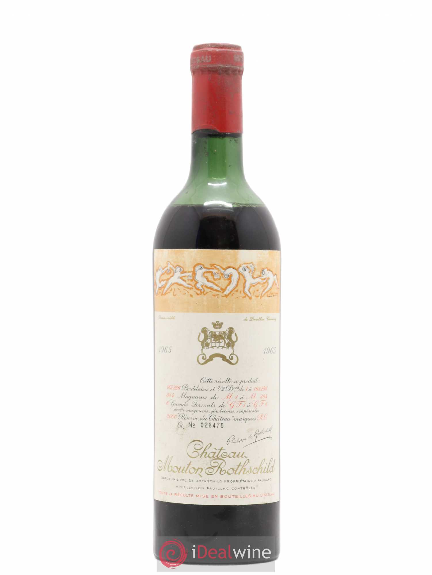Château Mouton Rothschild 1er Grand Cru Classé 1965 - Lot de 1 bouteille - 0