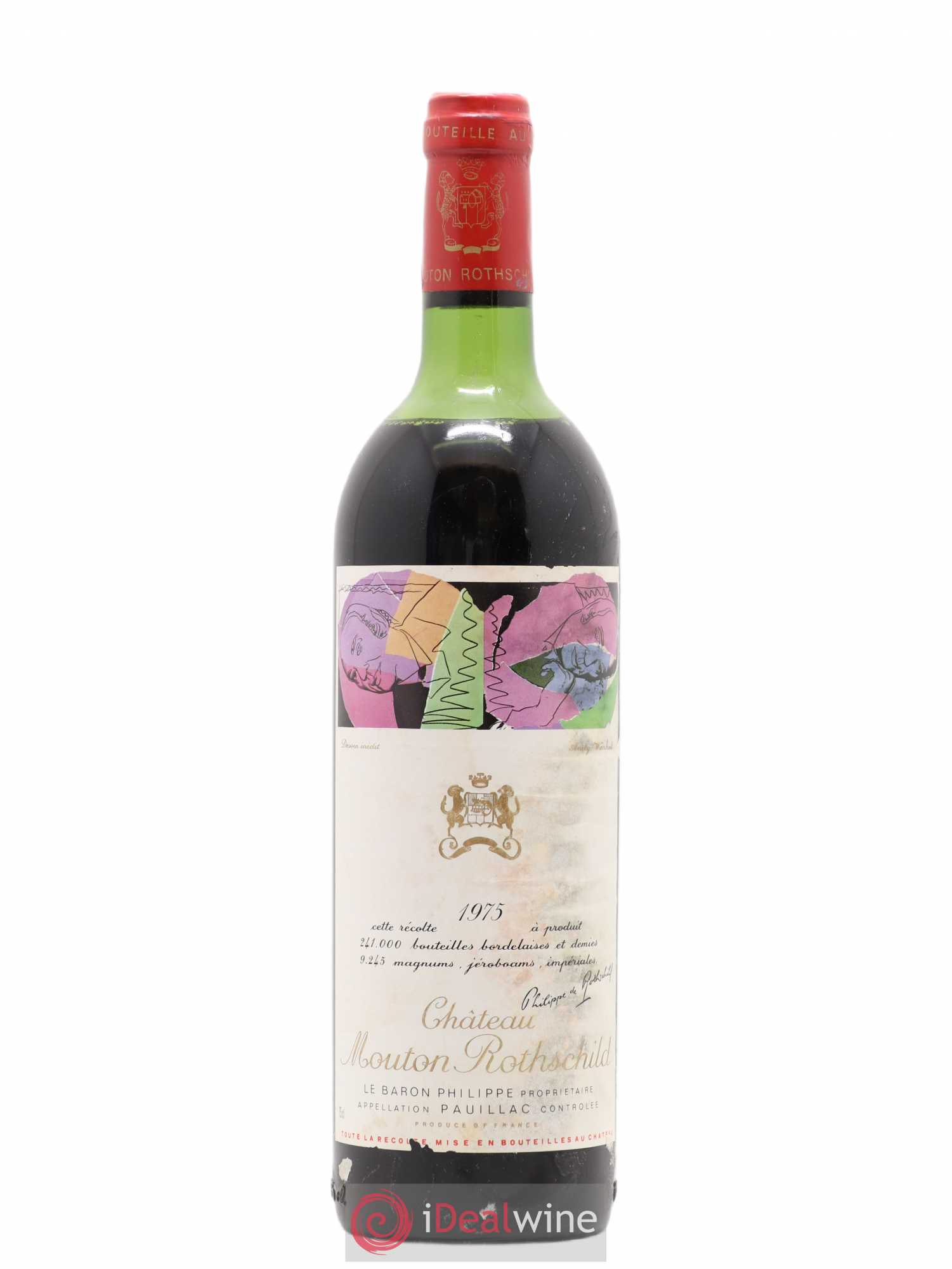 Château Mouton Rothschild 1er Grand Cru Classé 1975 - Lot de 1 bouteille - 0