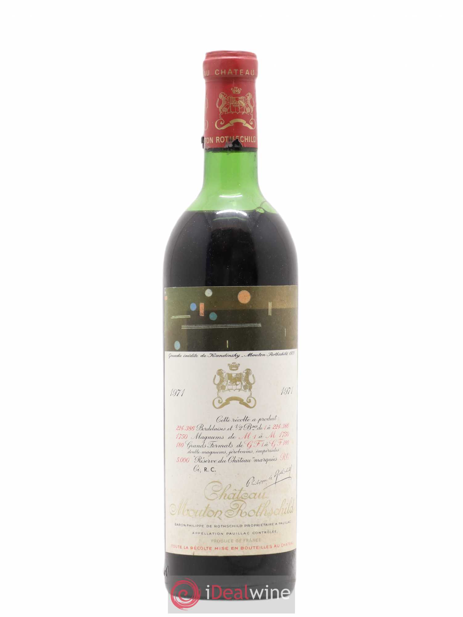 Château Mouton Rothschild 1er Grand Cru Classé 1971 - Lot de 1 bouteille - 0