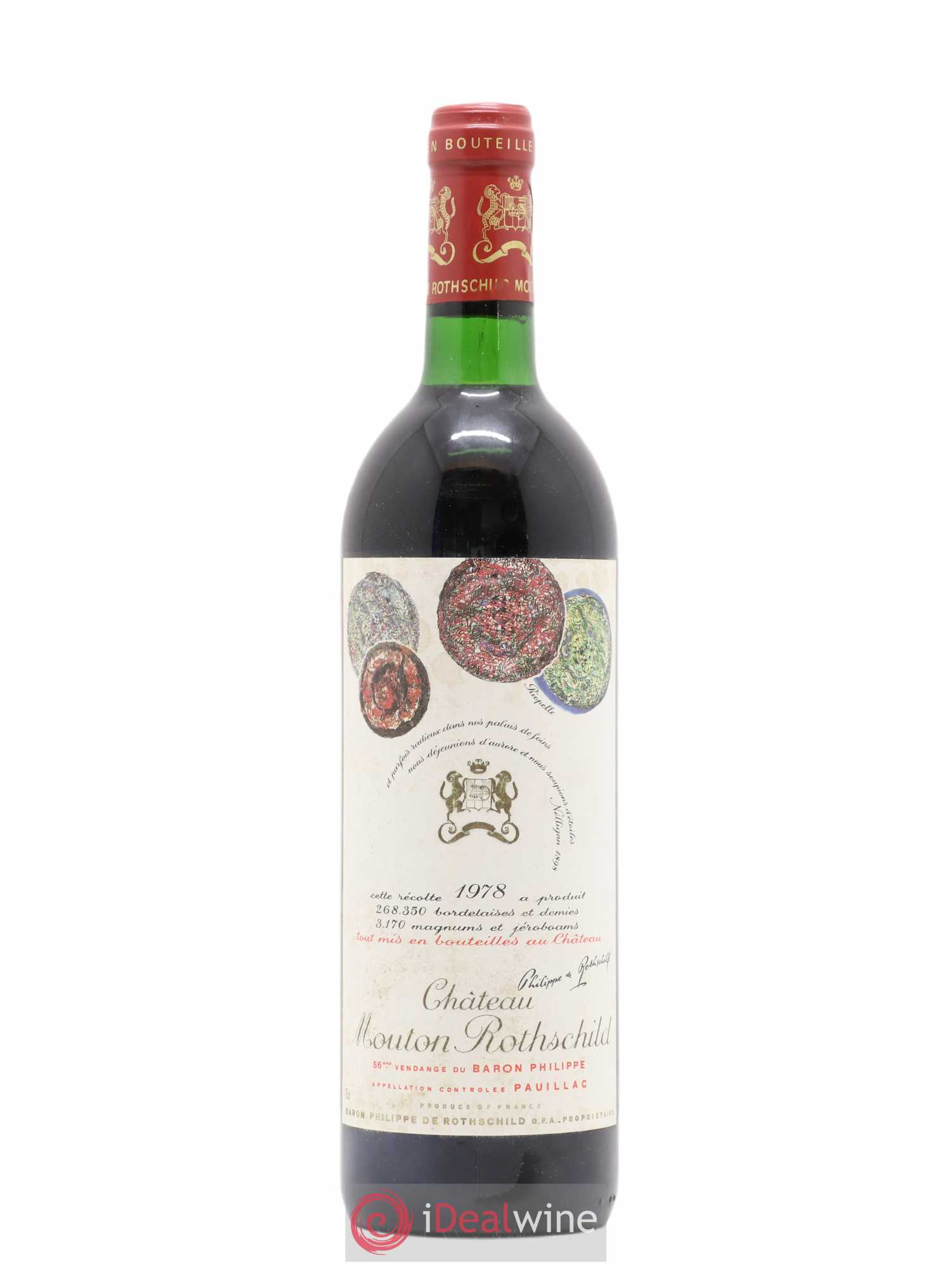 Château Mouton Rothschild 1er Grand Cru Classé 1978 - Lot de 1 bouteille - 0