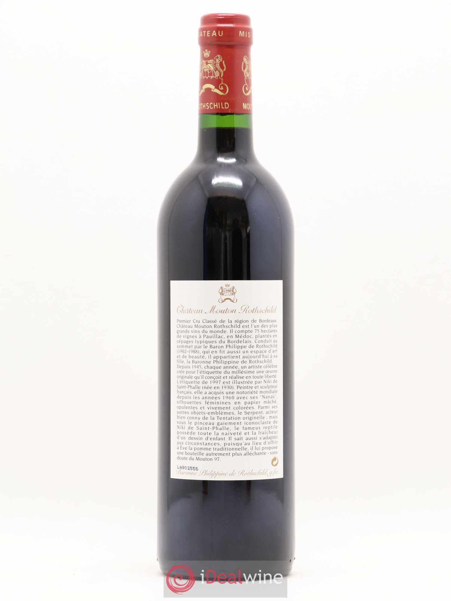 Château Mouton Rothschild 1er Grand Cru Classé 1997 - Lot de 1 bouteille - 1
