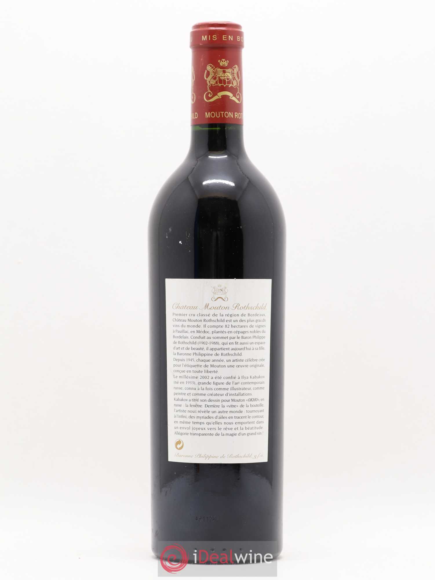 Château Mouton Rothschild 1er Grand Cru Classé 2002 - Lot de 1 bouteille - 1