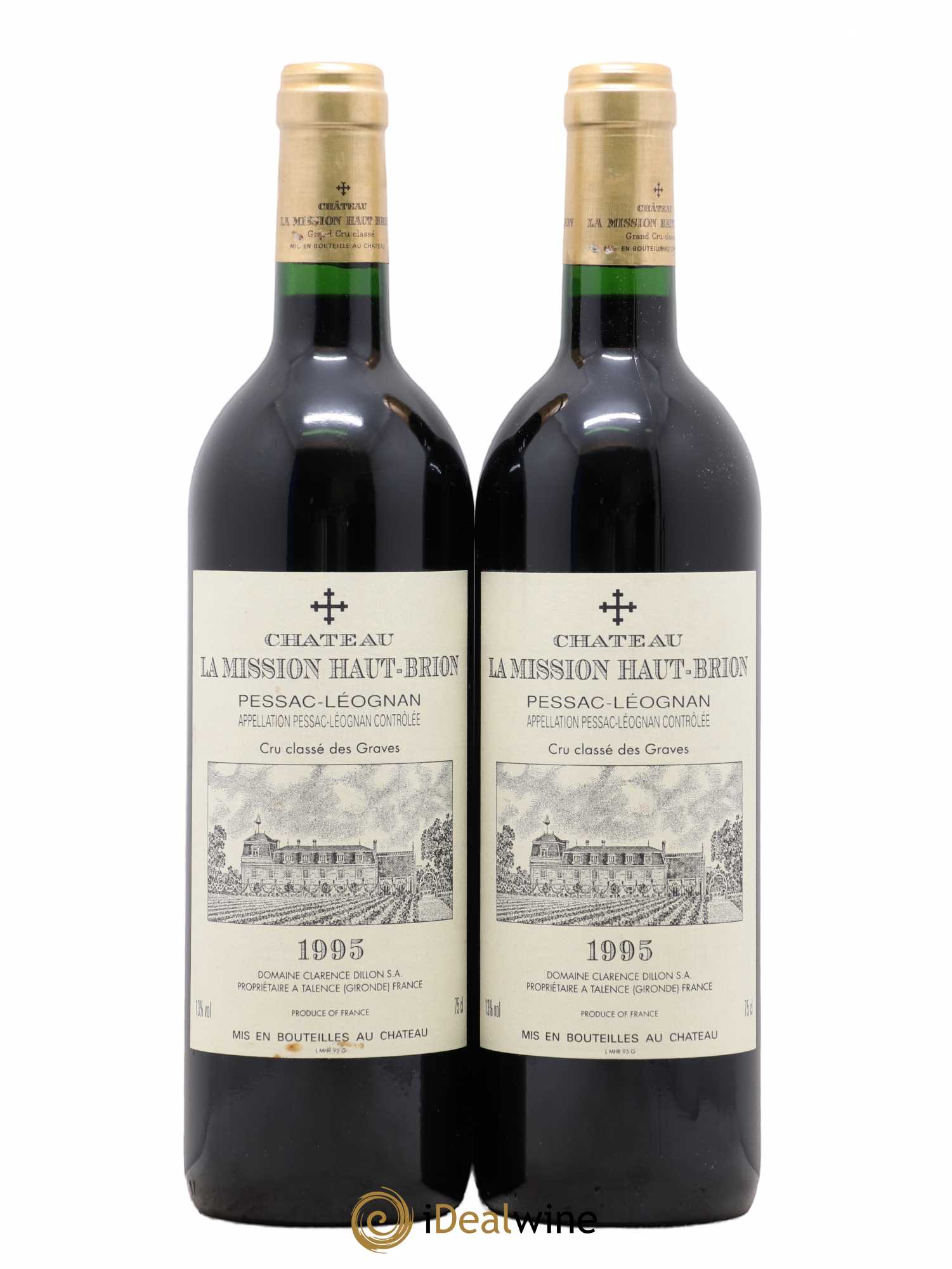Château la Mission Haut-Brion Cru Classé de Graves 1995 - Lot de 2 bouteilles - 0