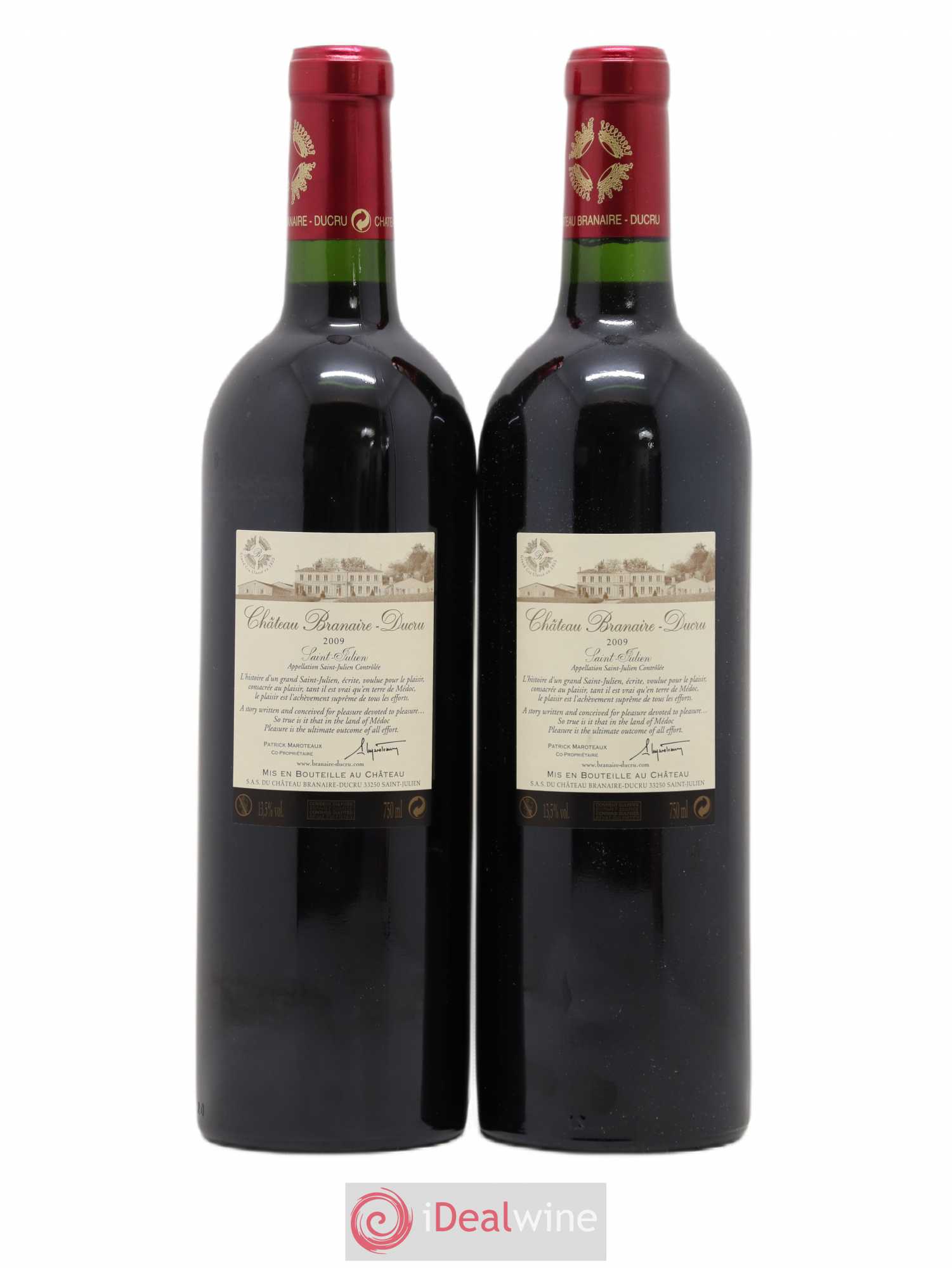 Château Branaire Ducru 4ème Grand Cru Classé 2009 - Lotto di 2 bottiglie - 1