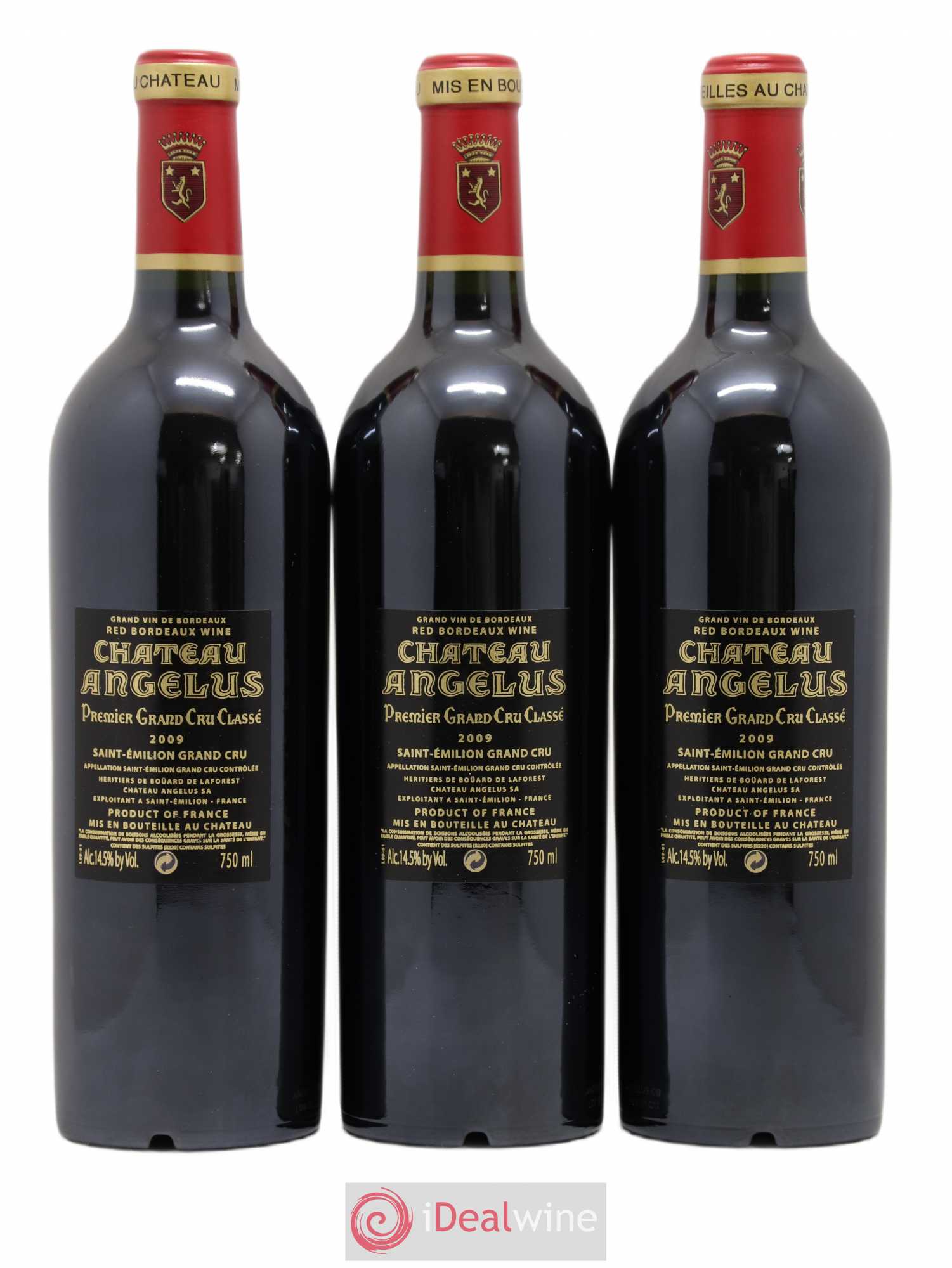 Château Angélus 1er Grand Cru Classé A 2009 - Lot de 3 bouteilles - 1