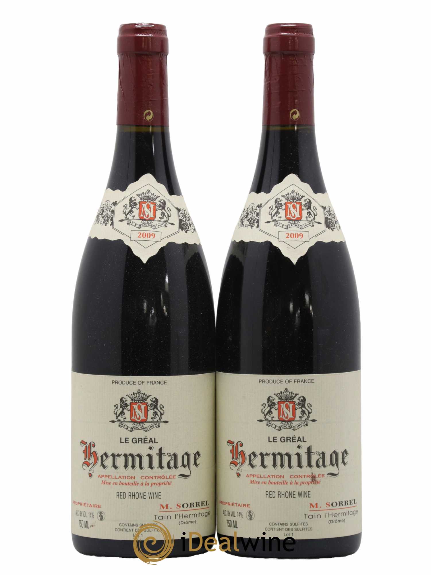 Hermitage Le Gréal Marc Sorrel 2009 - Lot de 2 bouteilles - 0