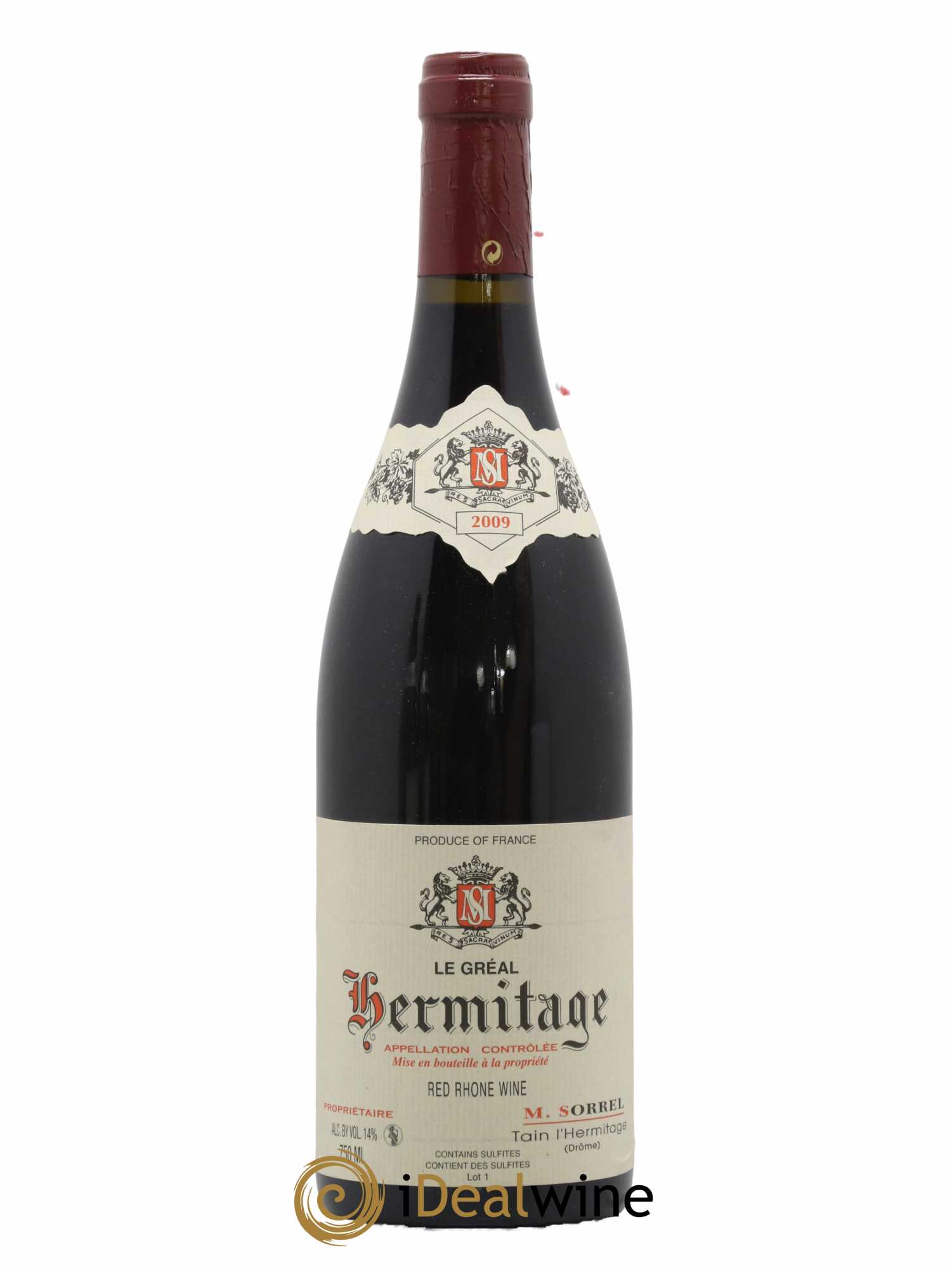 Hermitage Le Gréal Marc Sorrel 2009 - Lot de 1 bouteille - 0