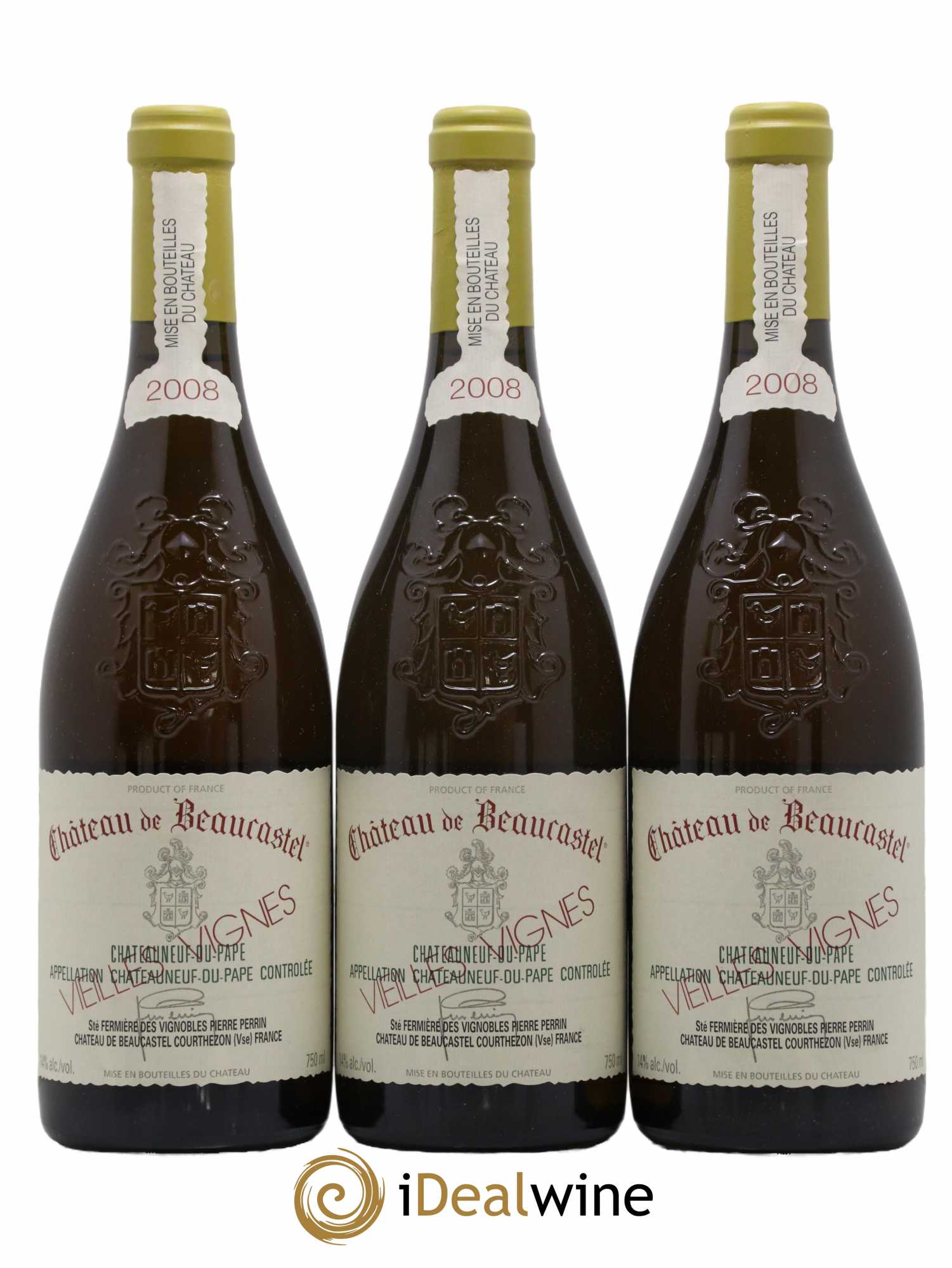 Châteauneuf-du-Pape Château de Beaucastel Vieilles vignes Roussanne Famille Perrin 2008 - Lot de 6 bouteilles - 2