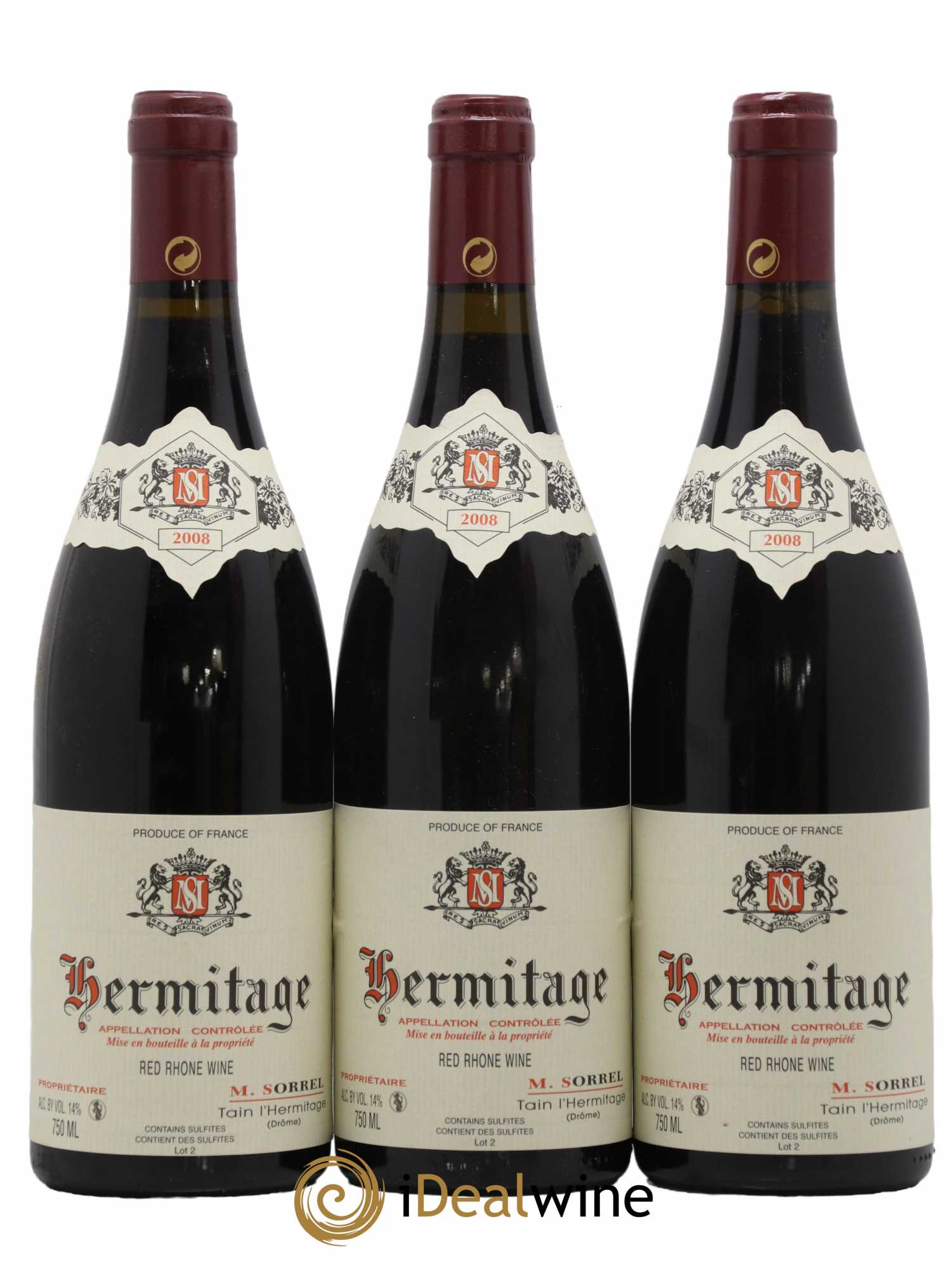 Hermitage Marc Sorrel 2008 - Lot de 3 bouteilles - 0