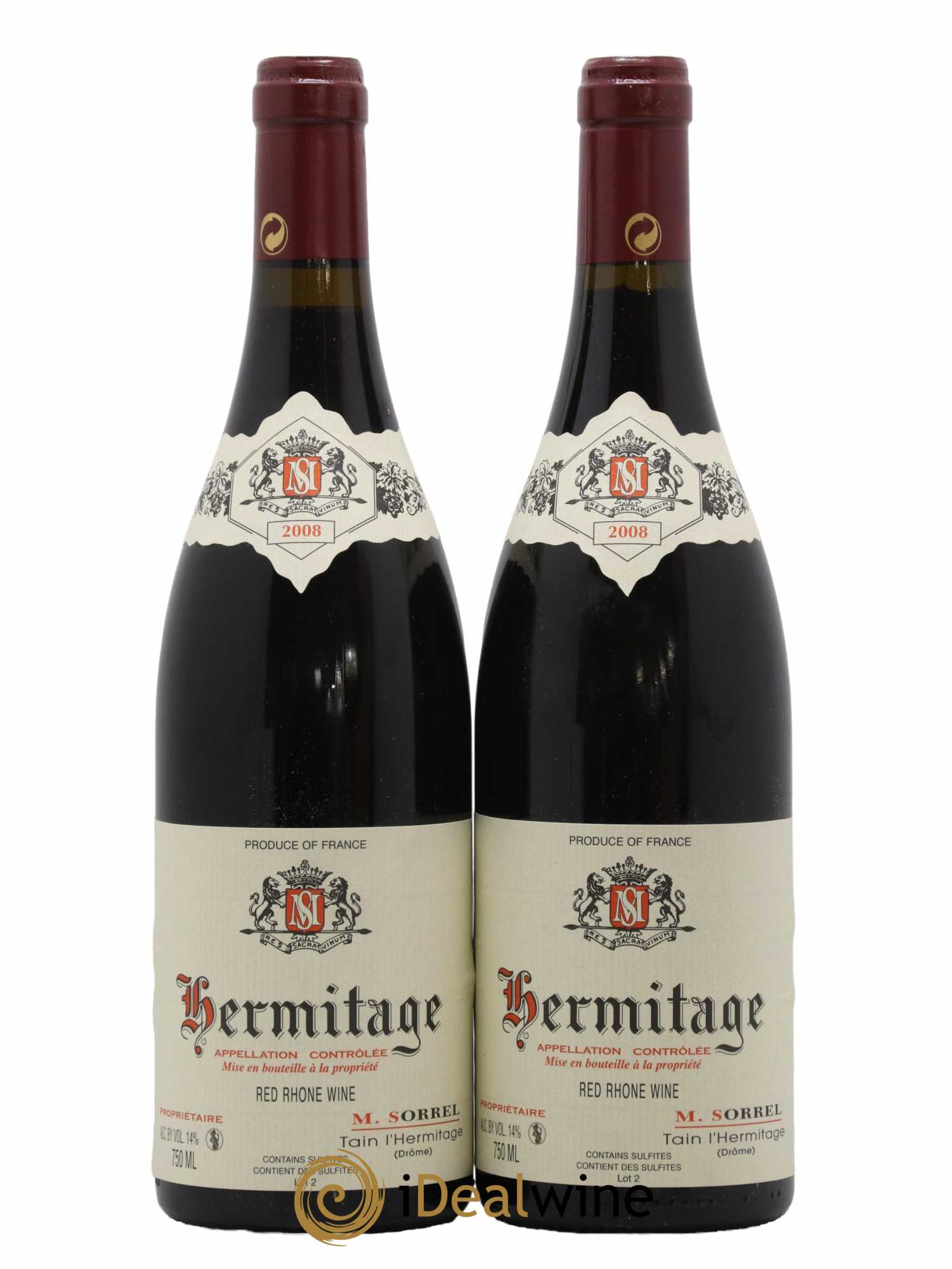Hermitage Marc Sorrel 2008 - Lot de 2 bouteilles - 0