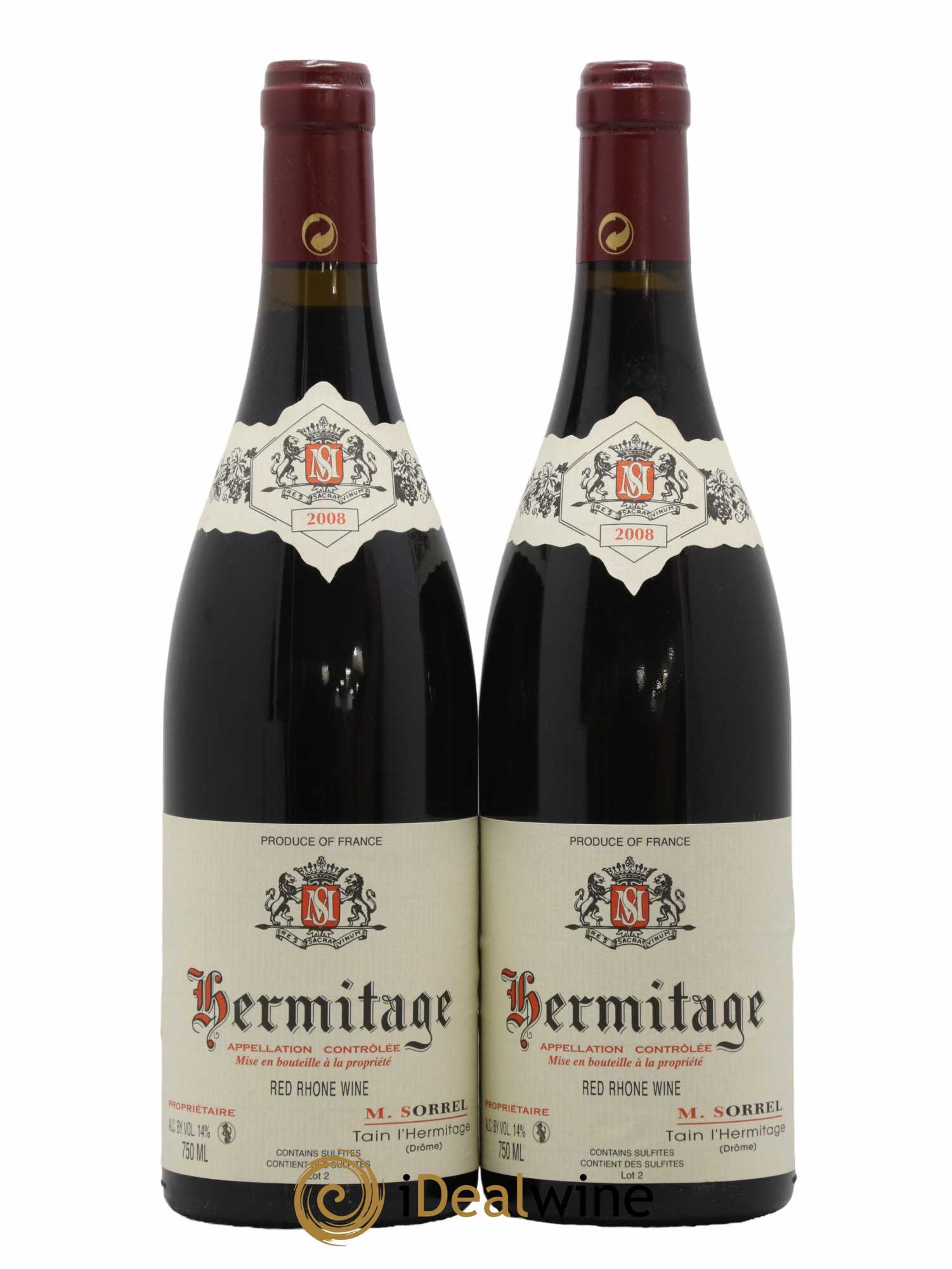 Hermitage Marc Sorrel 2008 - Lot de 2 bouteilles - 0