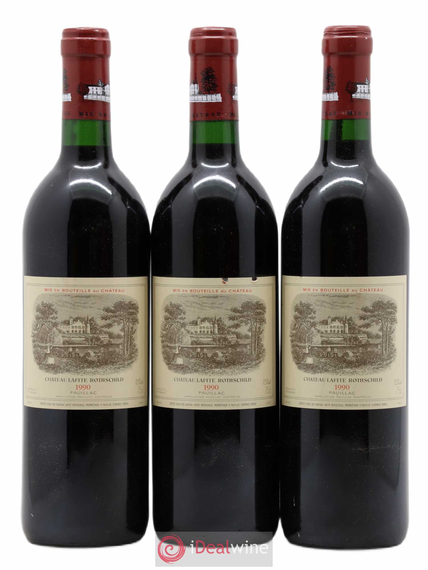 Château Lafite Rothschild 1er Grand Cru Classé 1990 - Lot de 3 bouteilles - 0