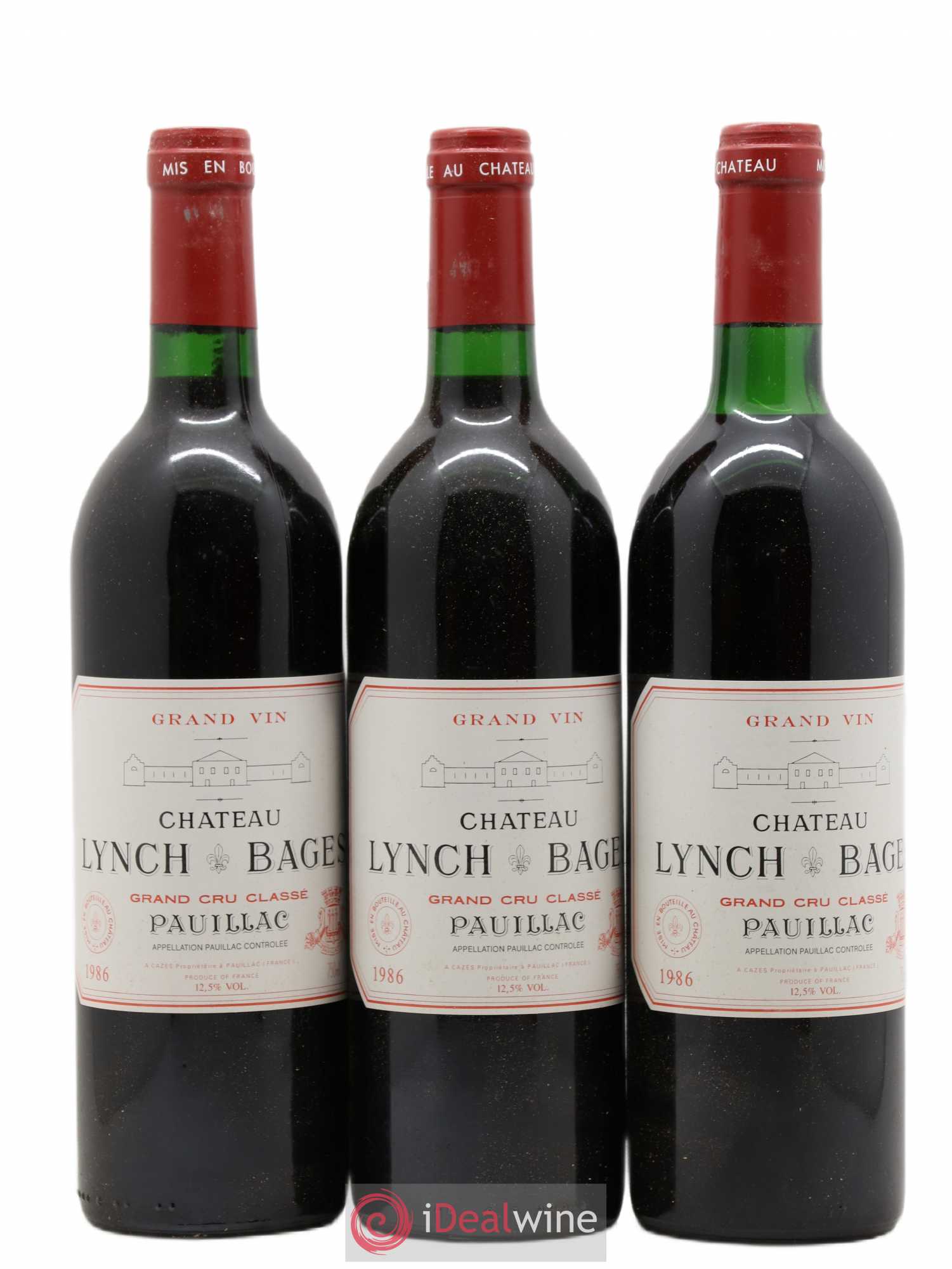 Château Lynch Bages 5ème Grand Cru Classé 1986 - Lot de 3 bouteilles - 0