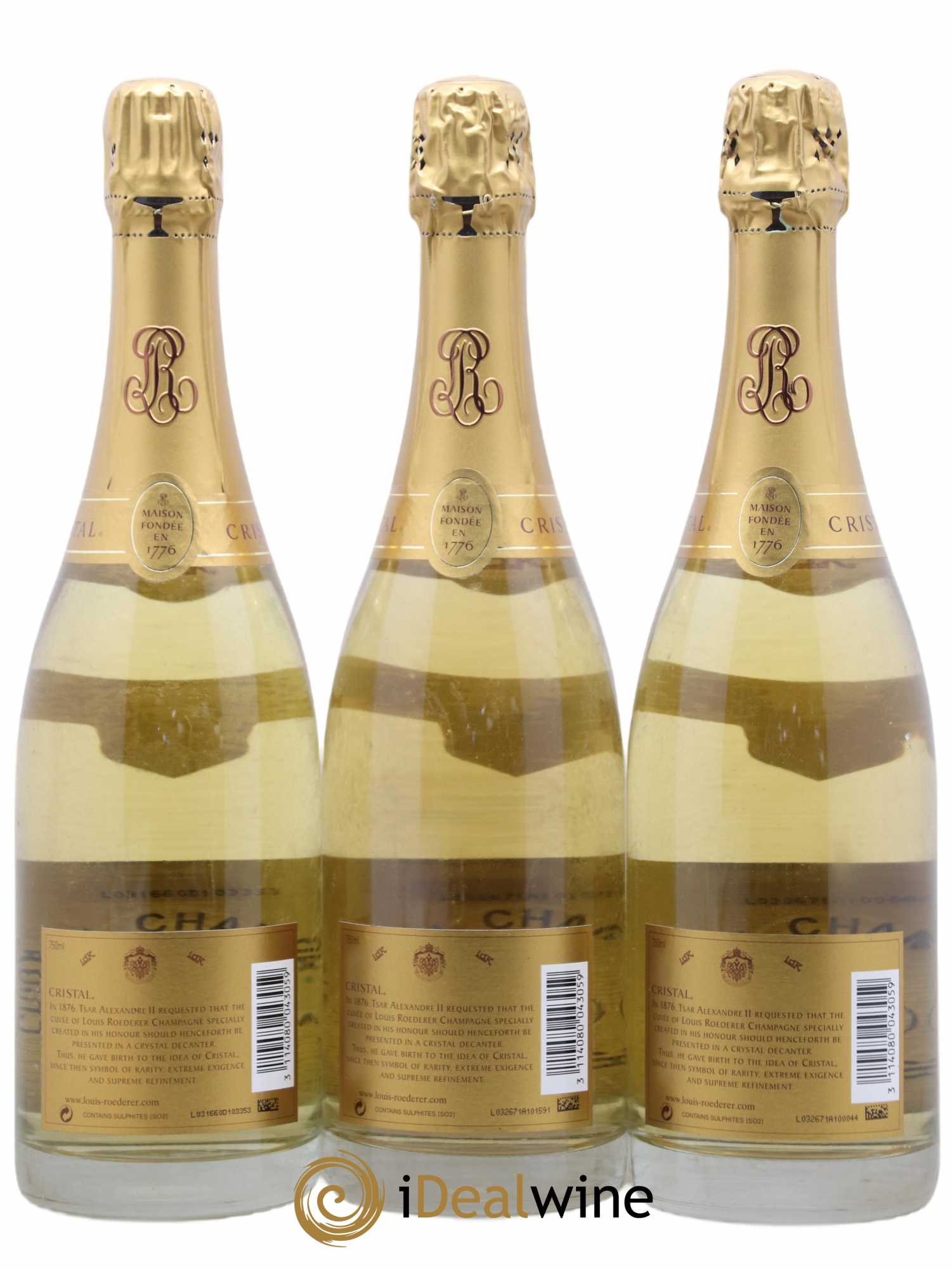 Cristal Louis Roederer 2002 - Lot de 3 bouteilles - 1