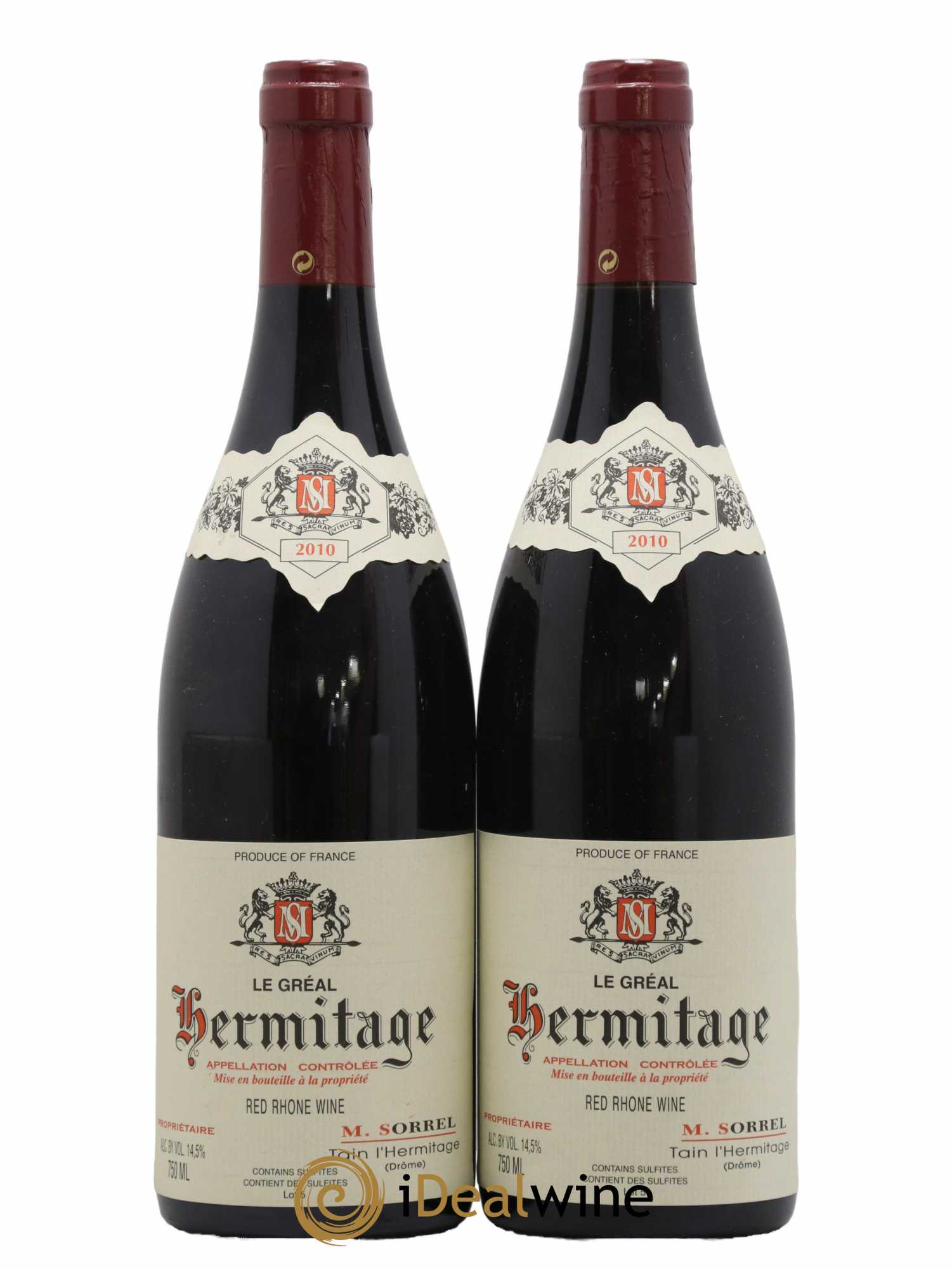 Hermitage Le Gréal Marc Sorrel 2010 - Lot de 2 bouteilles - 0
