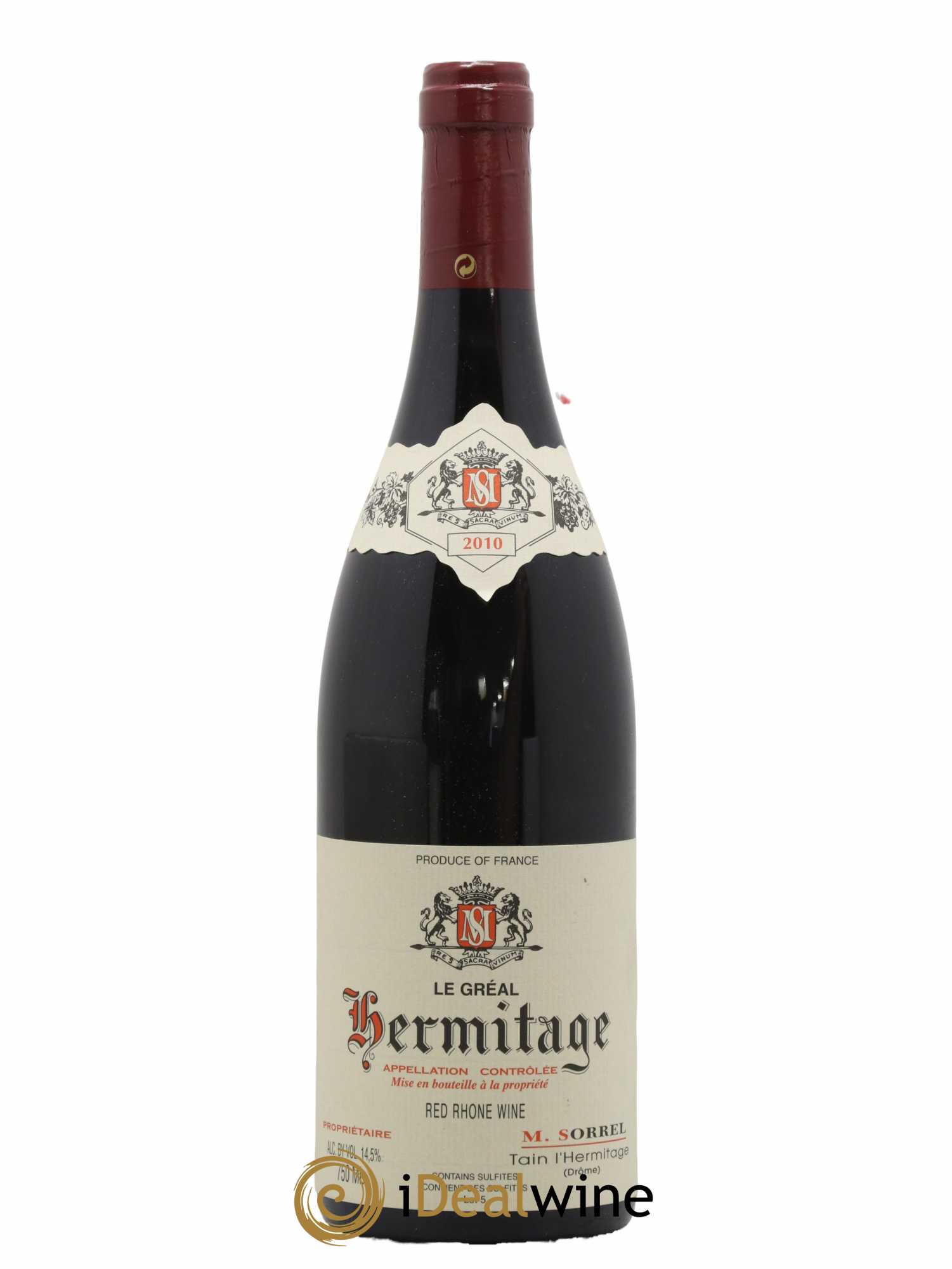 Hermitage Le Gréal Marc Sorrel 2010 - Lot de 1 bouteille - 0