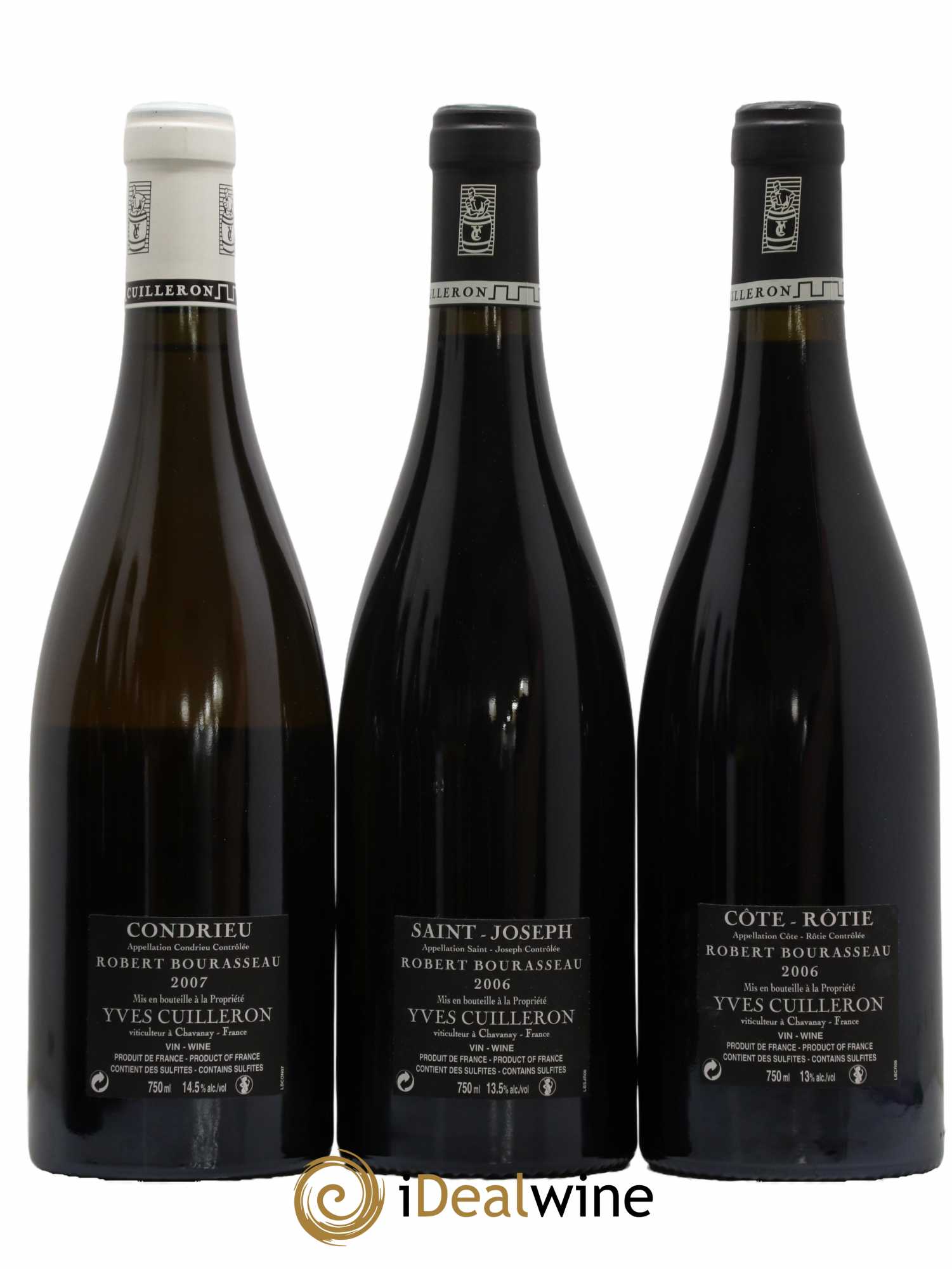 Condrieu - Saint-Joseph - Côte-Rôtie Caisse 3 appellations Bourasseau Yves Cuilleron (Domaine) 2006/2007 - Lot de 6 bouteilles - 2