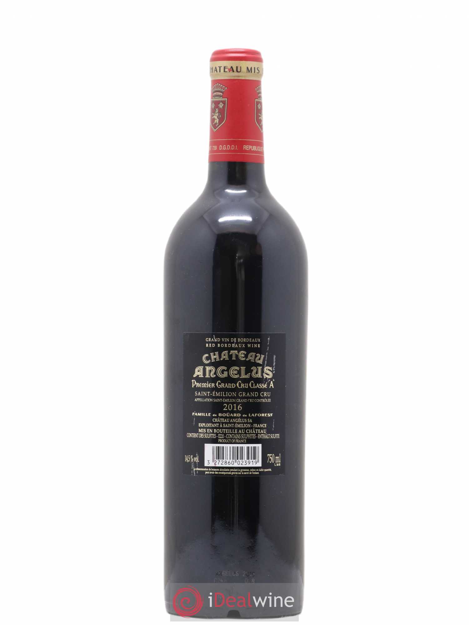 Château Angélus 1er Grand Cru Classé A 2016 - Lot de 1 bouteille - 1