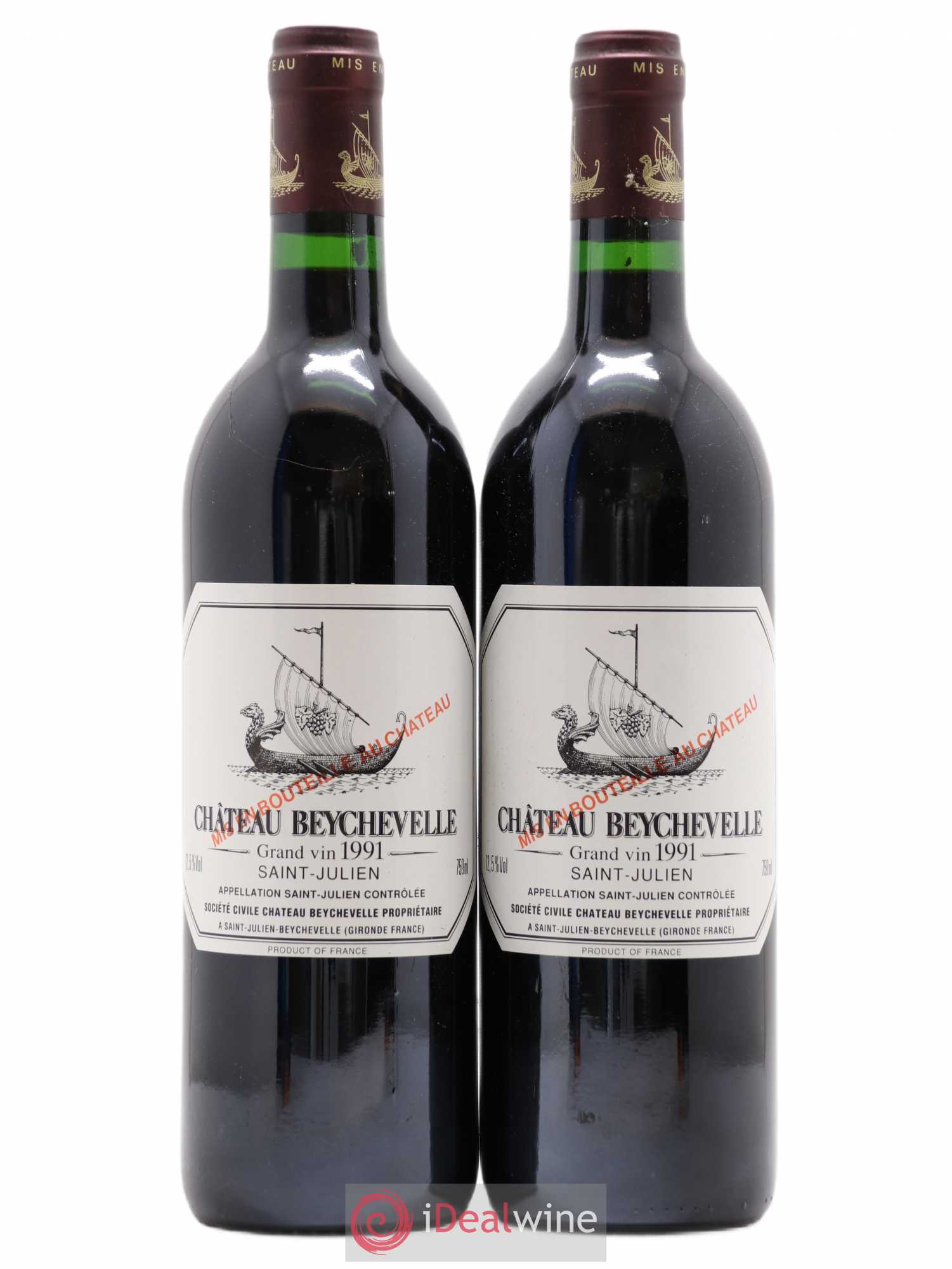 Château Beychevelle 4ème Grand Cru Classé 1991 - Lot de 2 bouteilles - 0