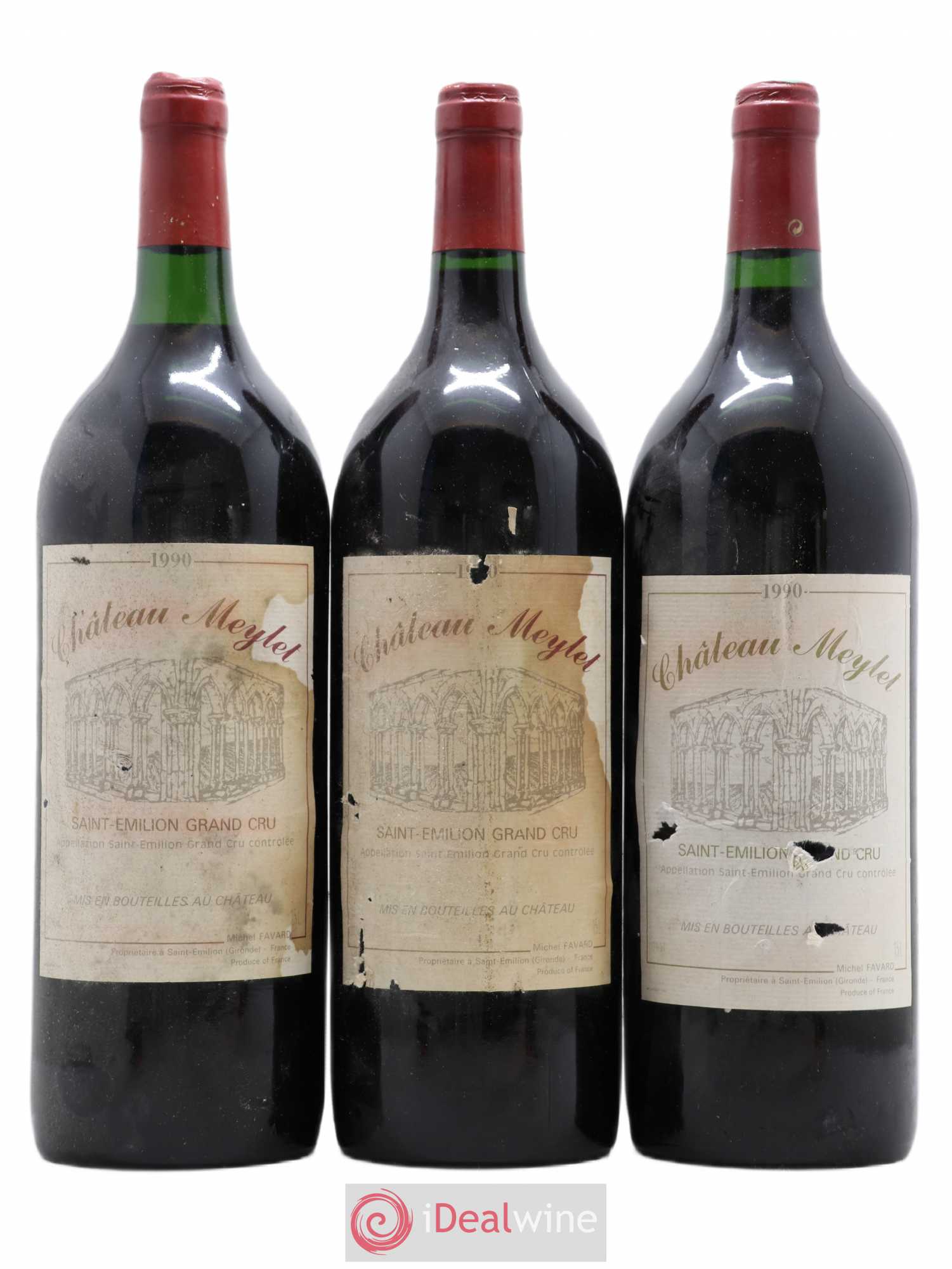 Saint-Émilion Grand Cru Château Meylet 1990 - Lot de 3 magnums - 0