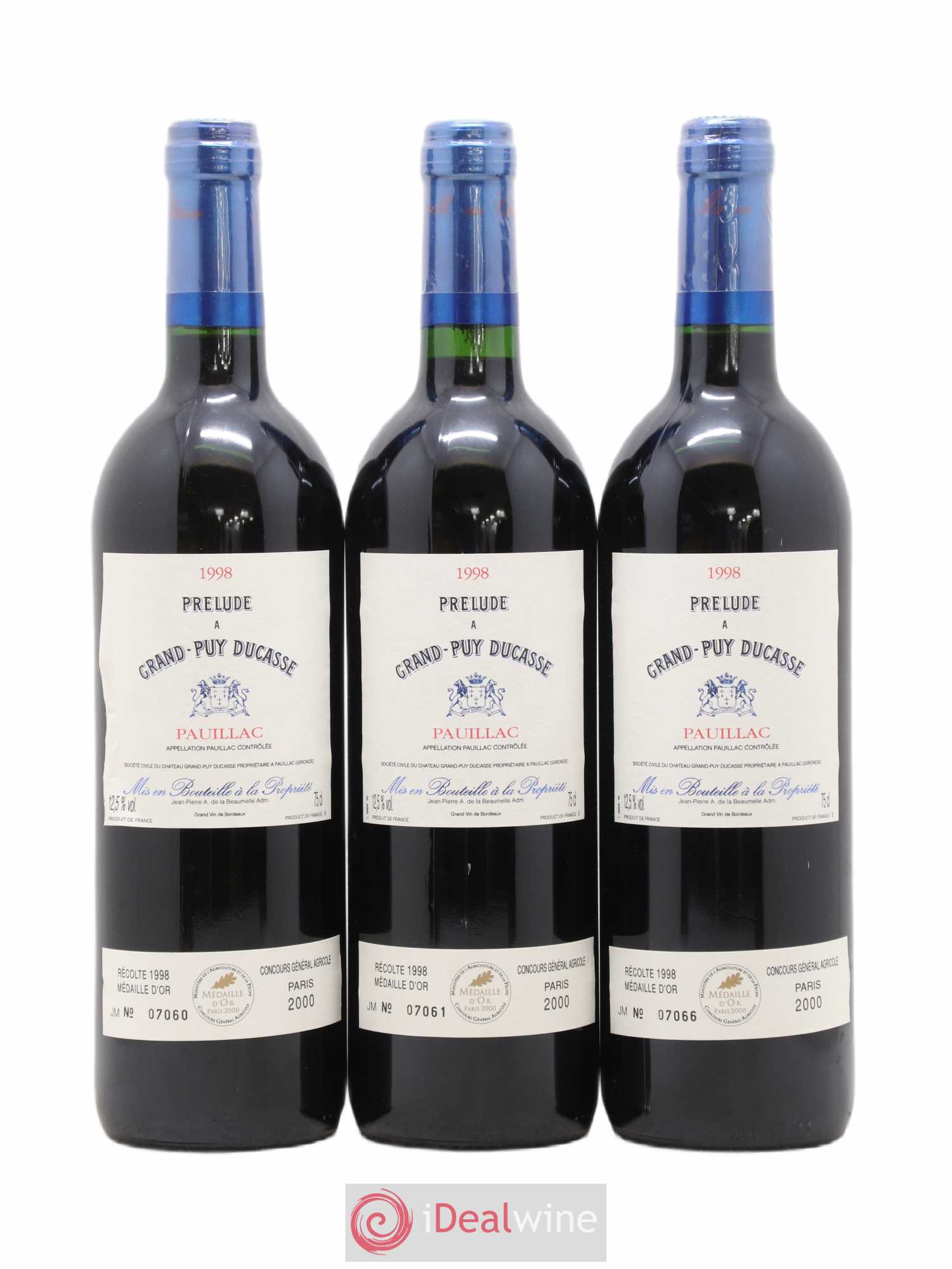 Prélude à Grand Puy Ducasse Second Vin 1998 - Lot de 12 bouteilles - 3