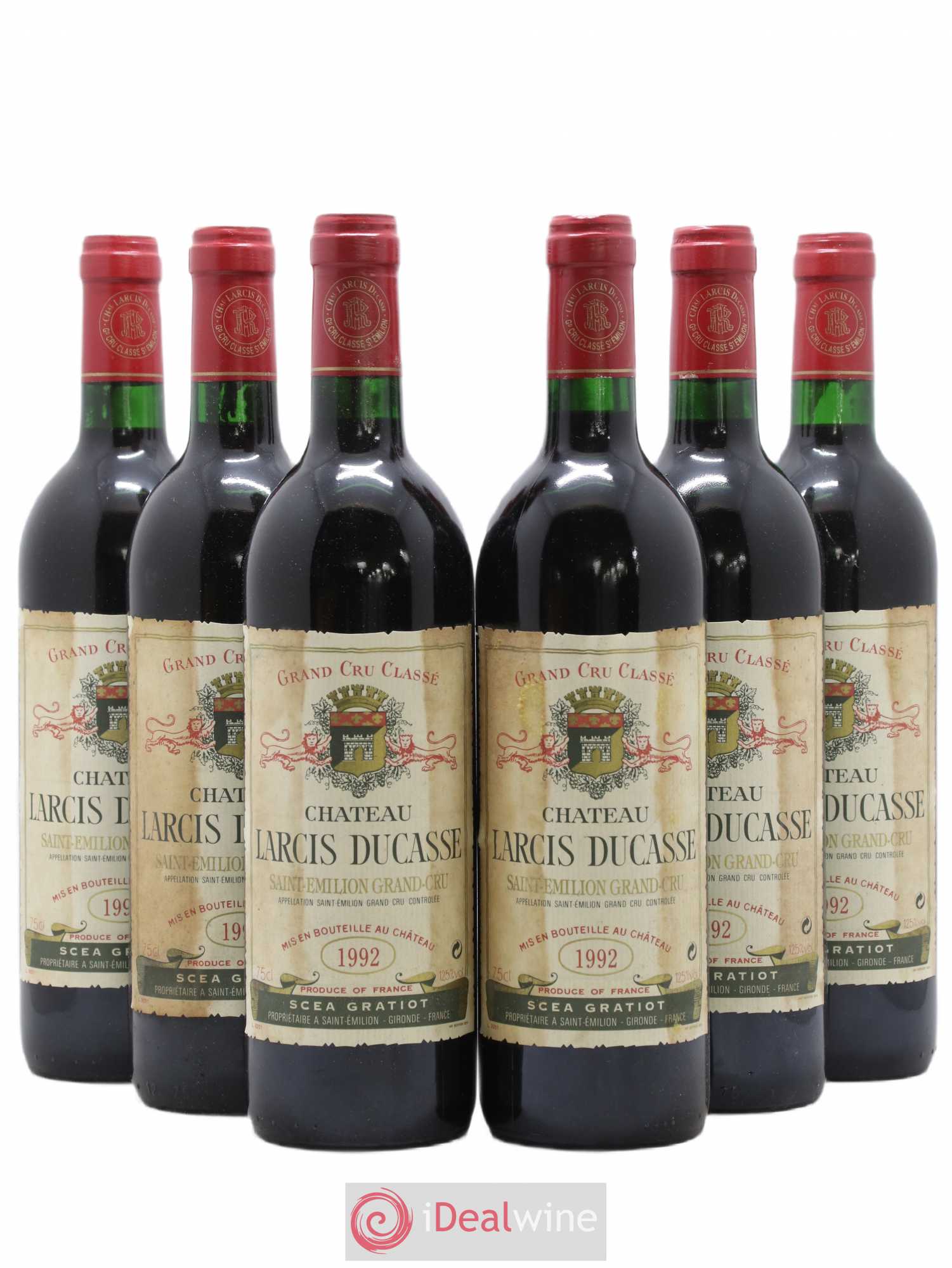 Château Larcis Ducasse 1er Grand Cru Classé B 1992 - Lot de 6 bouteilles - 0